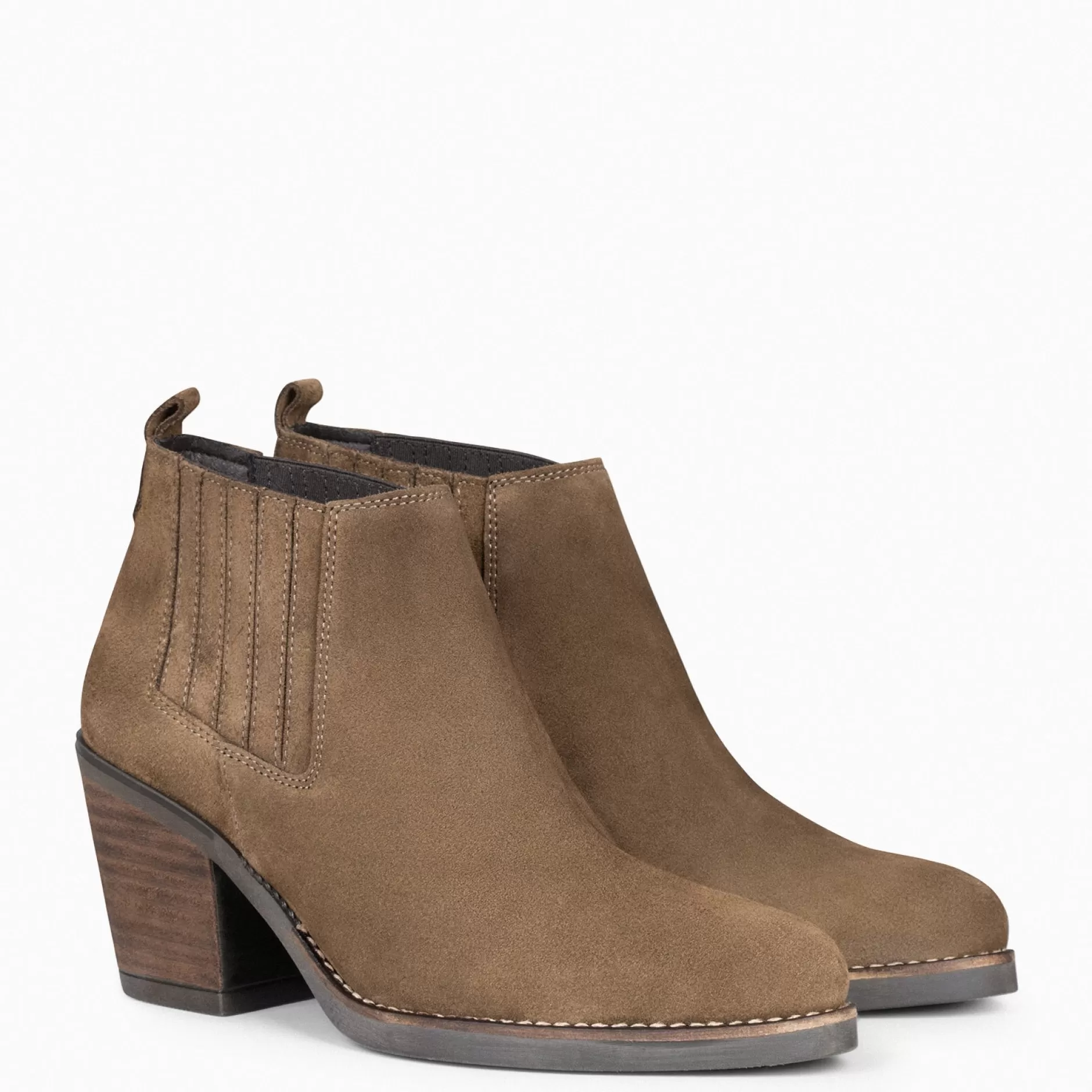 miMaO Botines De Mujer<Alabama - Botines Cowboy De Mujer Taupe