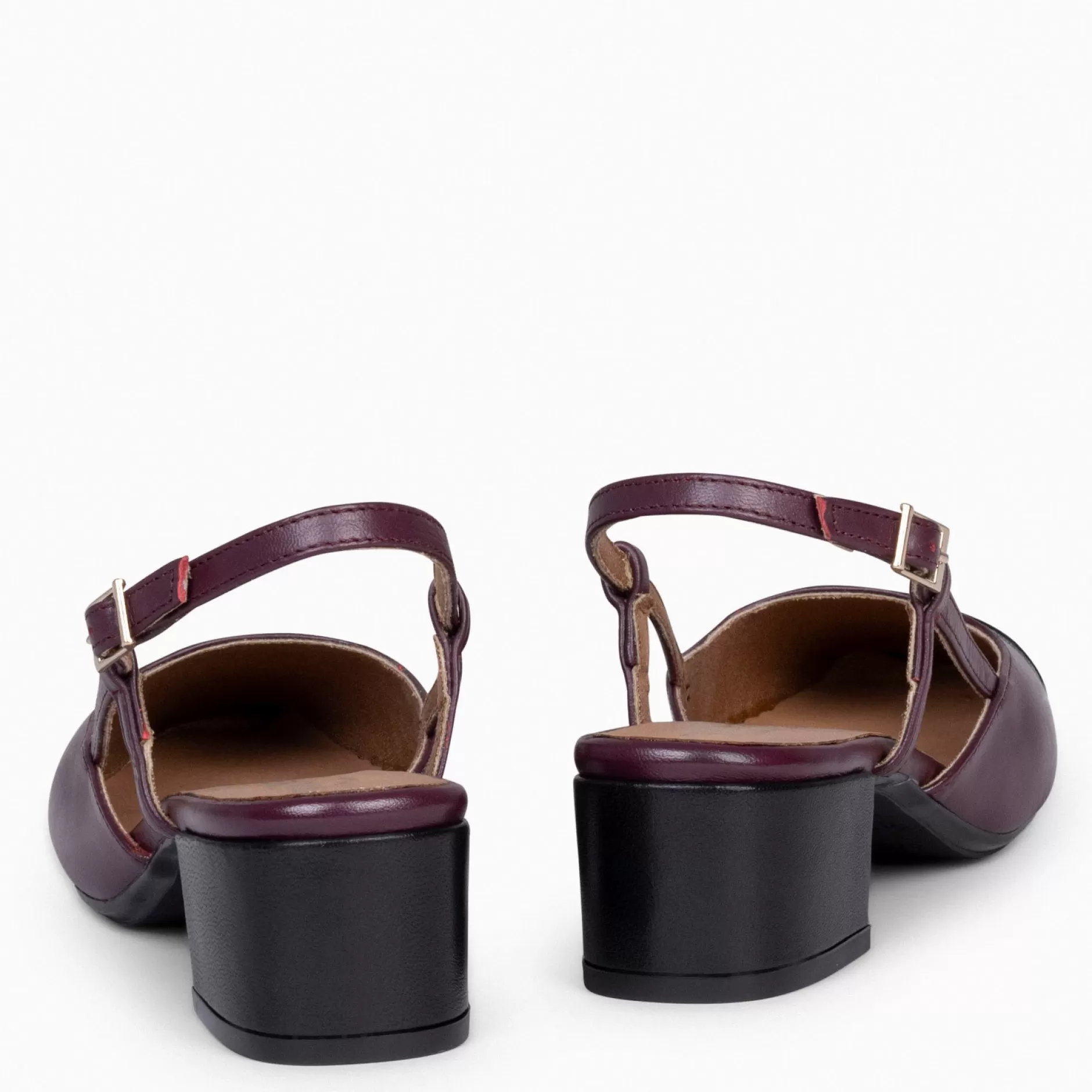 miMaO Zapatos De Fiesta<Audrey – Bailarinas Destalonadas Bicolor Con Tacón Burdeos
