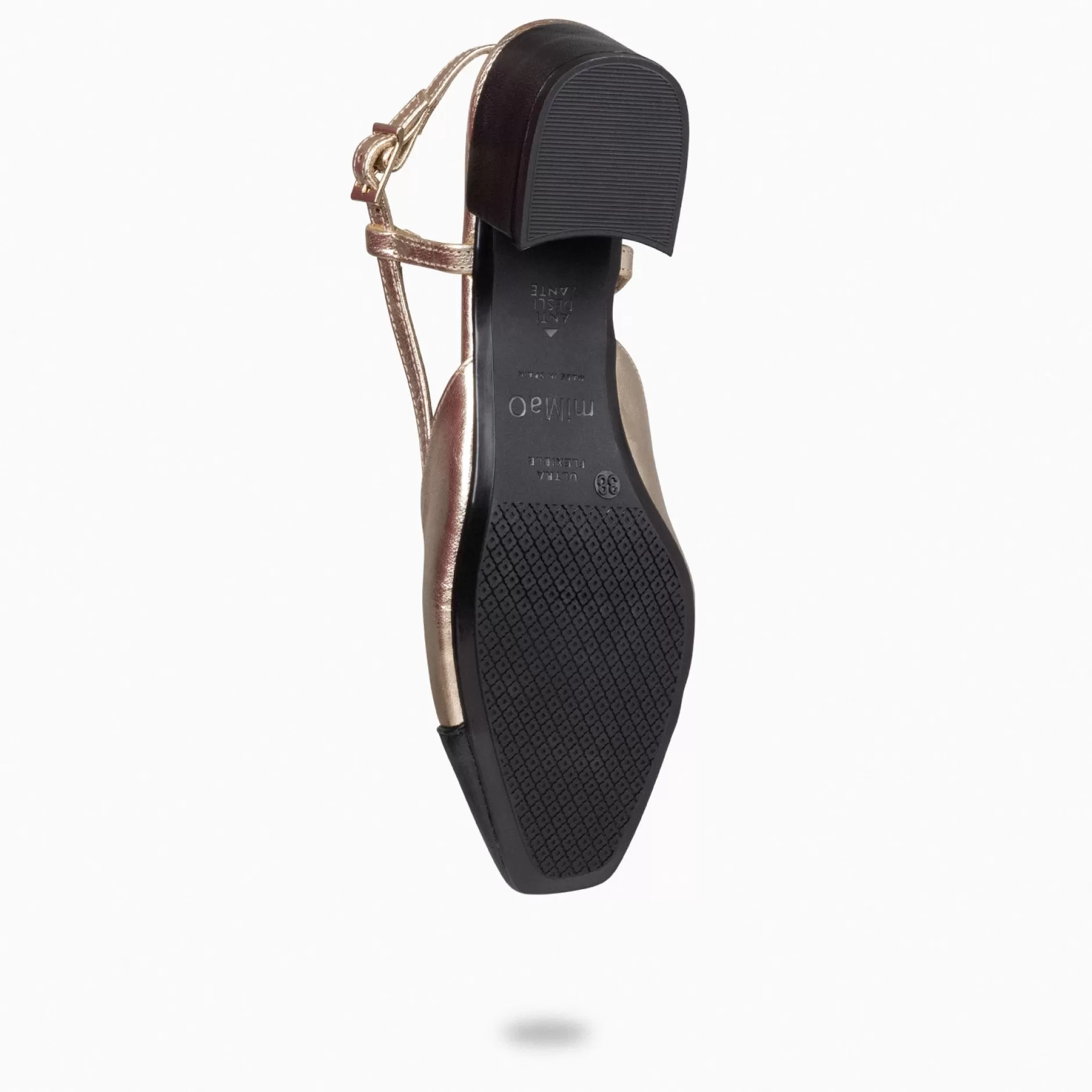miMaO Zapatos De Fiesta<Audrey – Bailarinas Destalonadas Bicolor Con Tacón Oro