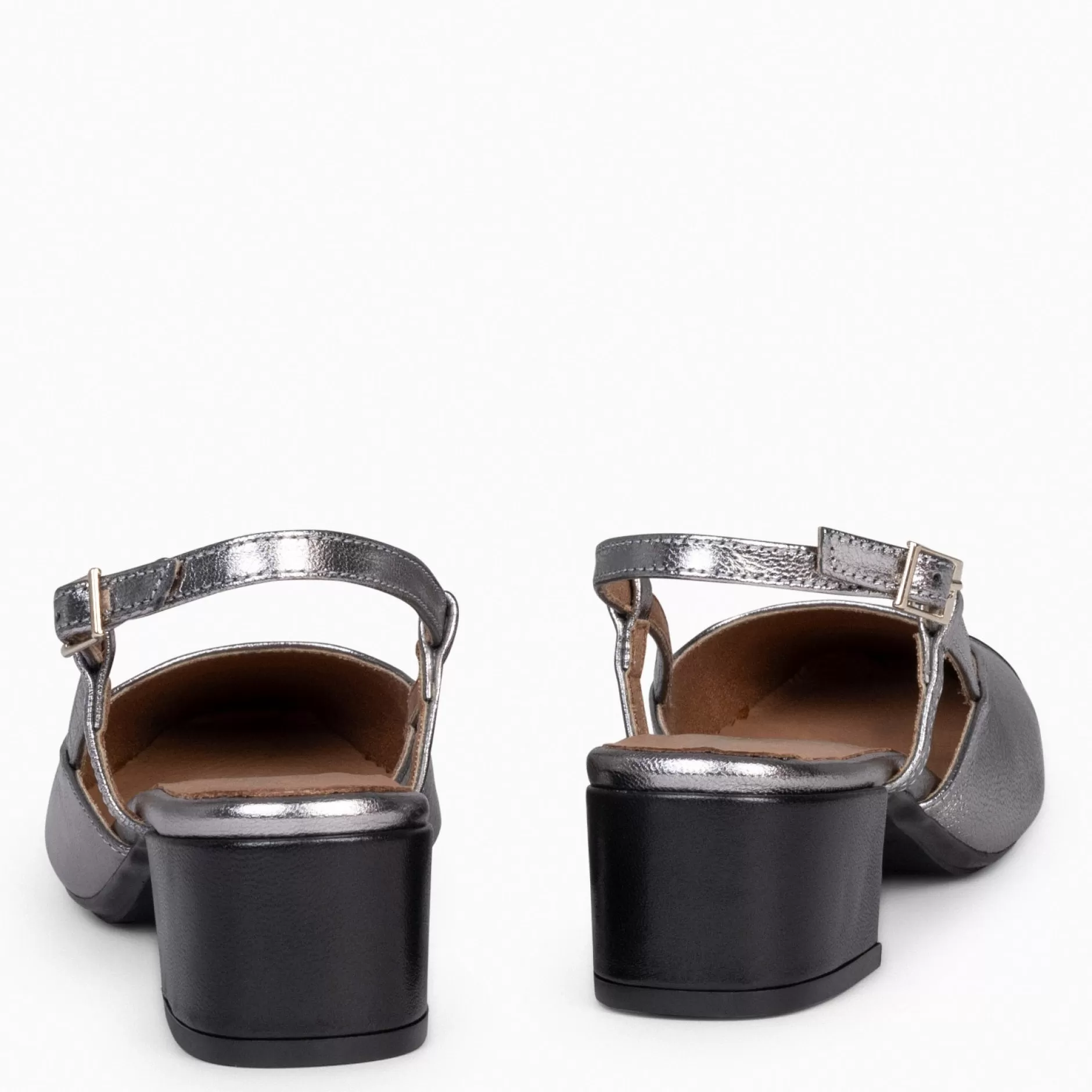 miMaO Zapatos De Fiesta<Audrey – Bailarinas Destalonadas Bicolor Con Tacón Plata