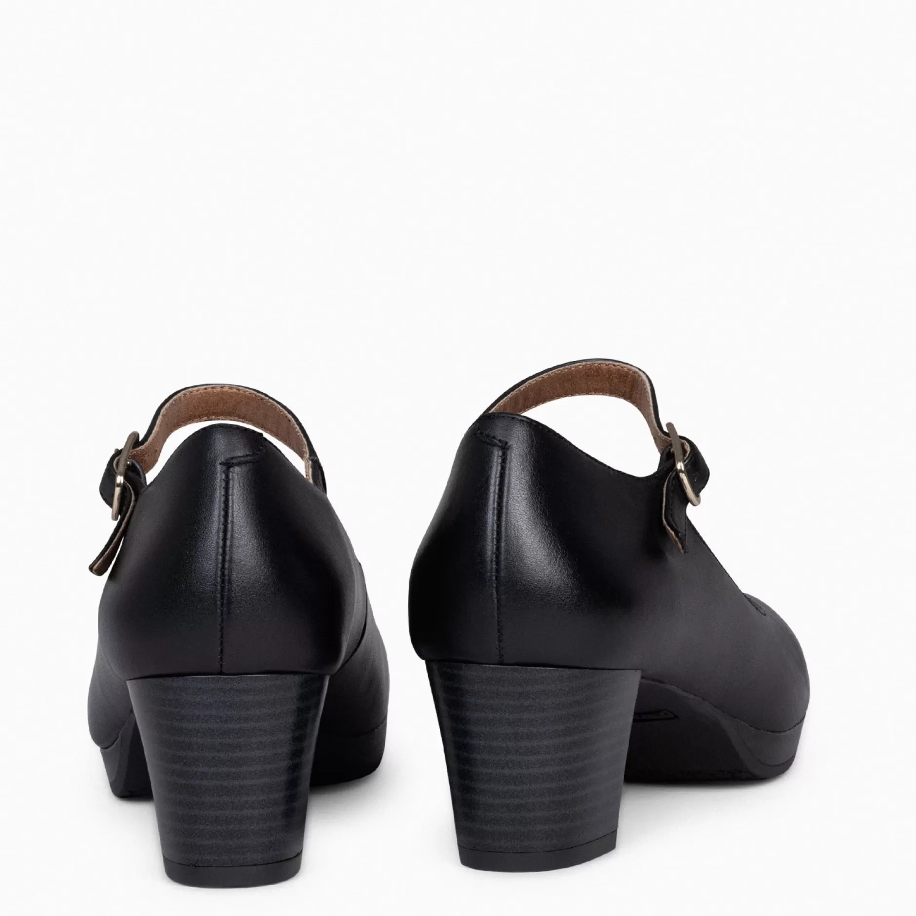 miMaO Urban Zapatos De Tacón<Azafata Pulsera – Zapatos De Mujer Con Plataforma Y Tacón Bajo Negro