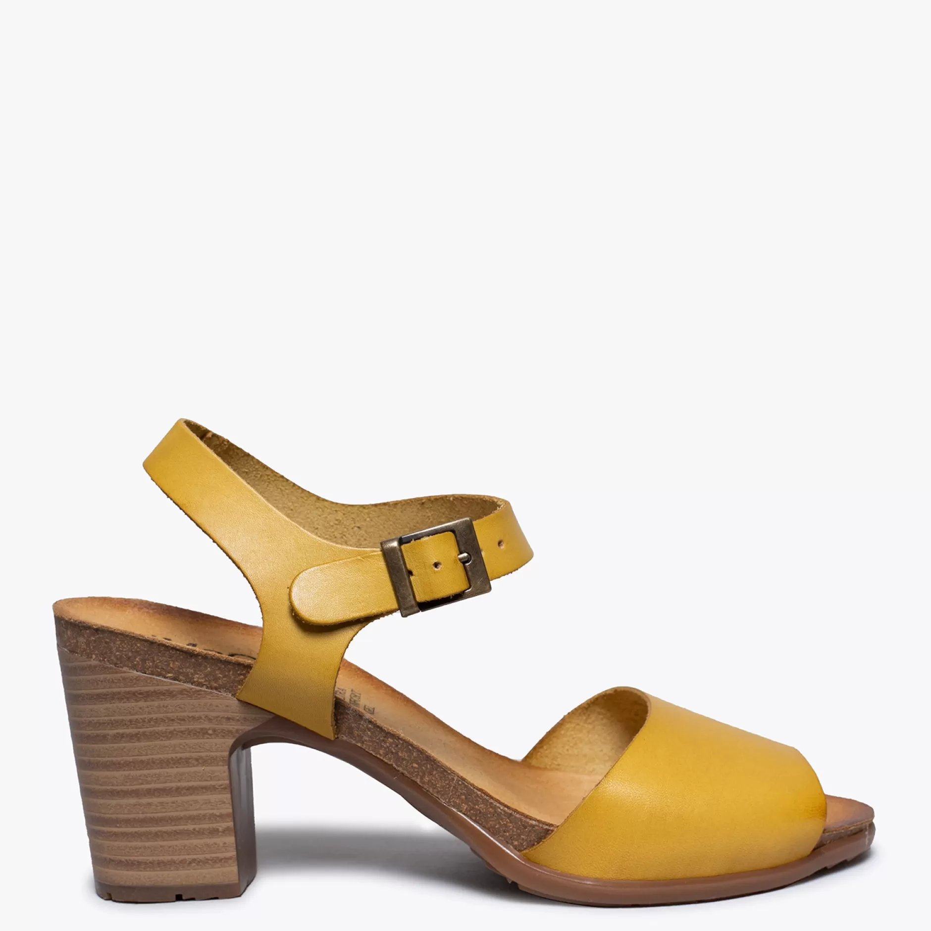 miMaO Sandalias De Tacón<Balear – Sandalia Bio Mostaza Con Tacón