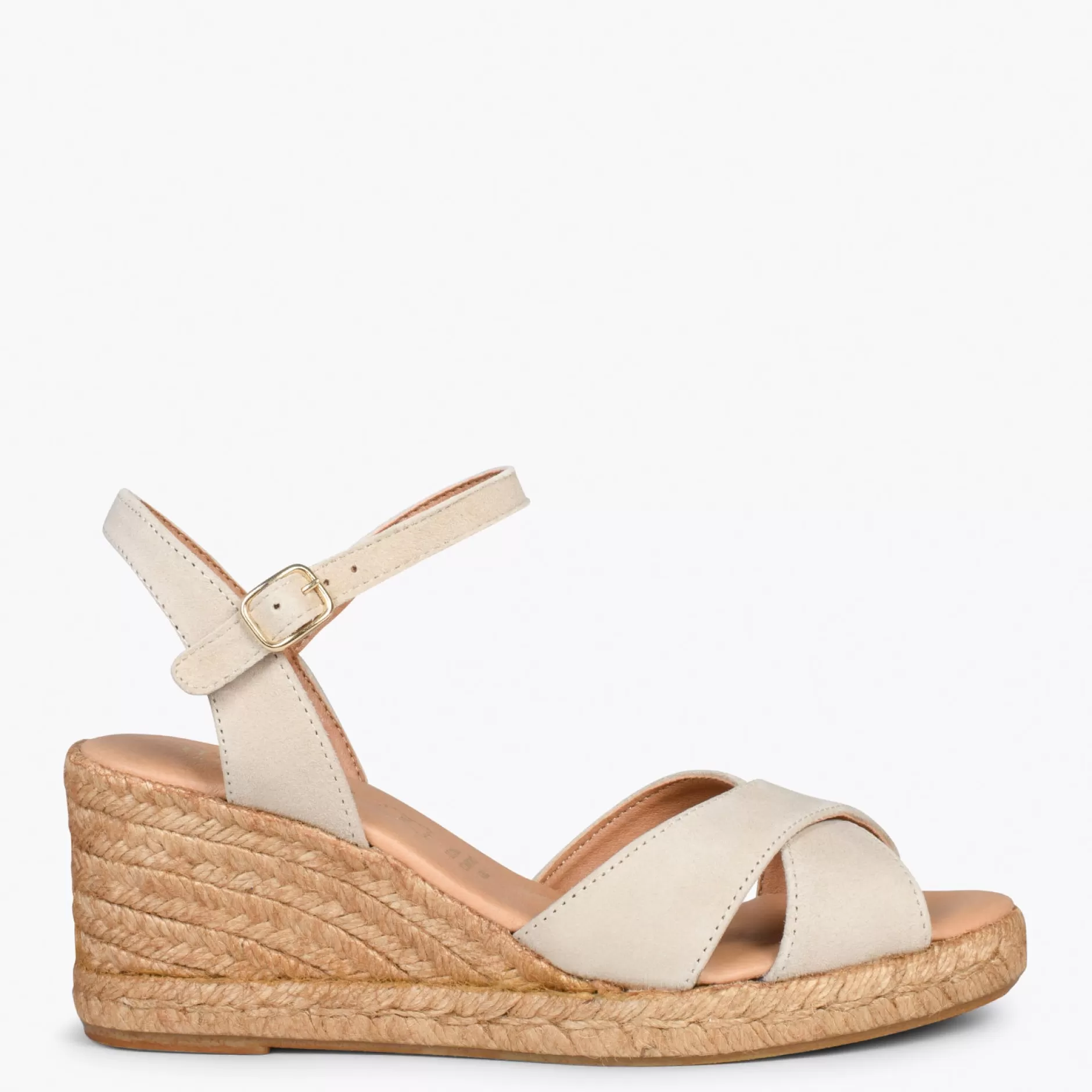 miMaO Esparto Y Alpargatas<Calpe – Cunas De Esparto Artesanal Con Tiras Y Hebilla Beige