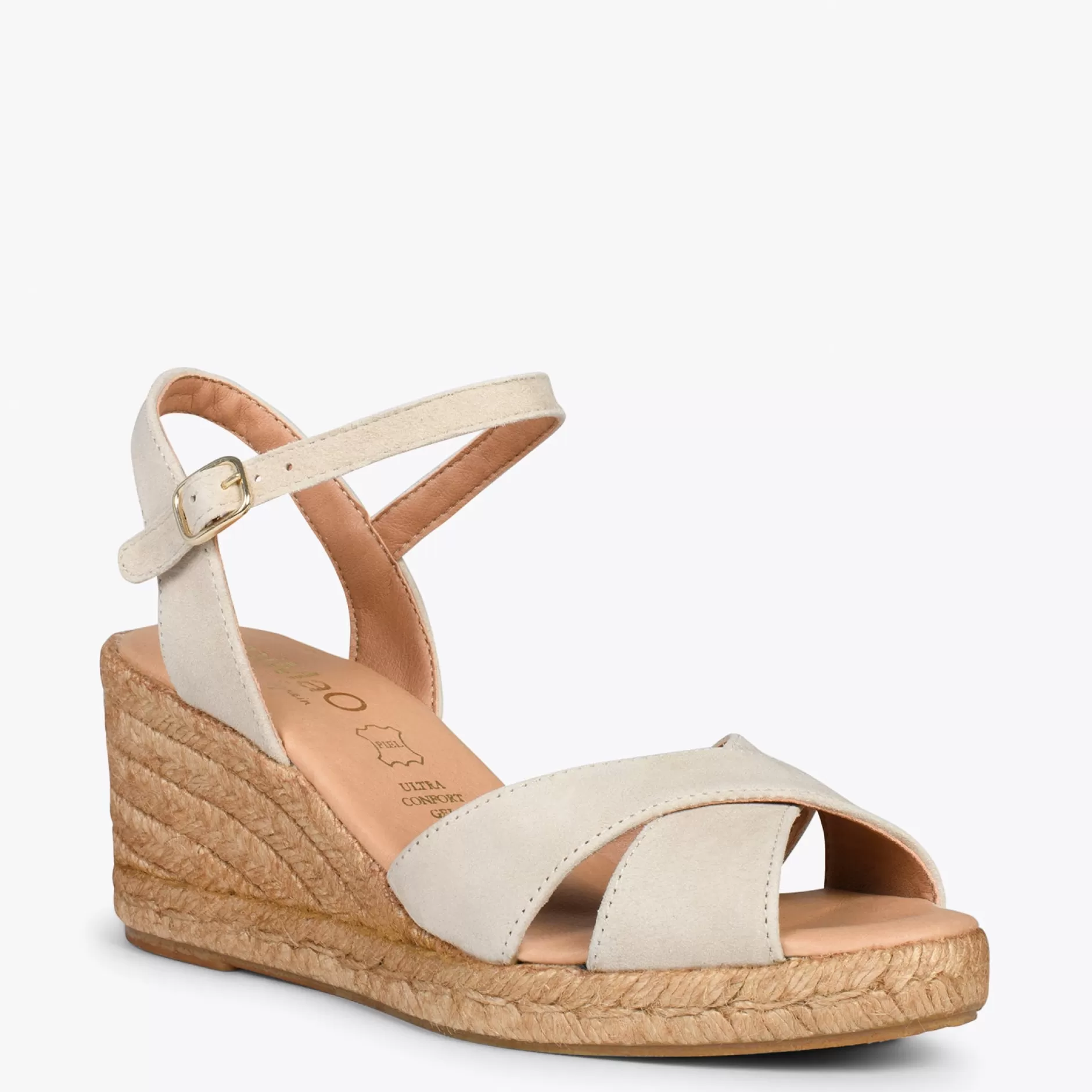 miMaO Esparto Y Alpargatas<Calpe – Cunas De Esparto Artesanal Con Tiras Y Hebilla Beige