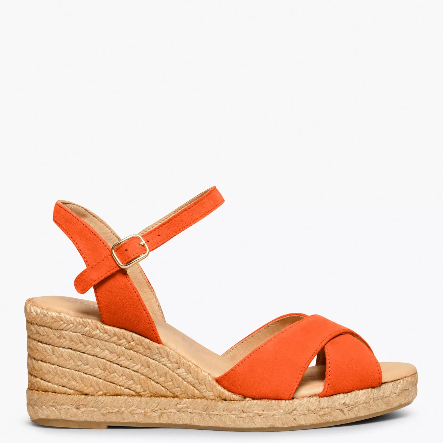 miMaO Esparto Y Alpargatas<Calpe – Cunas De Esparto Artesanal Con Tiras Y Hebilla Naranja