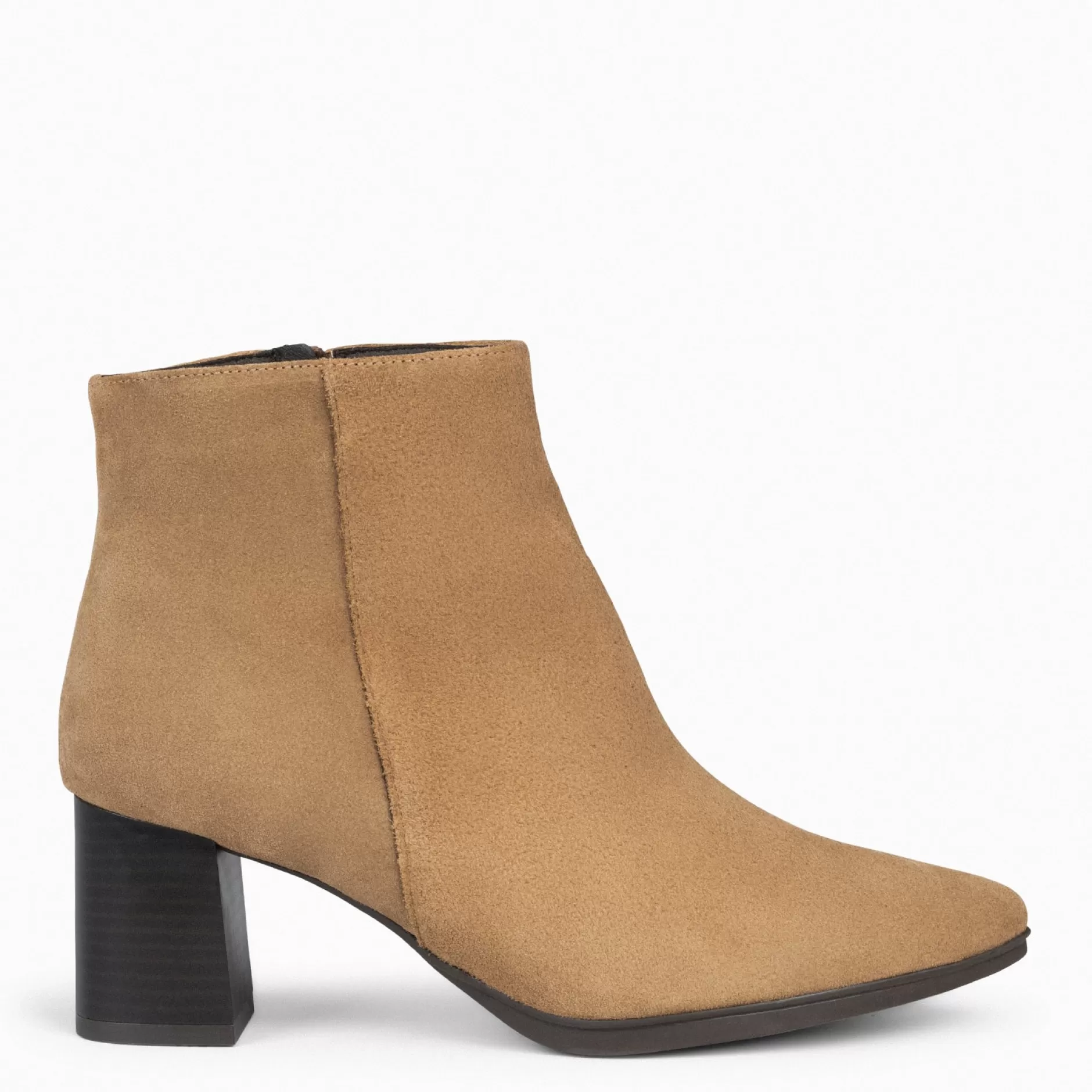 miMaO Botines De Mujer<City - Botines De Tacón Ancho Y Punta Fina Tierra De Serraje