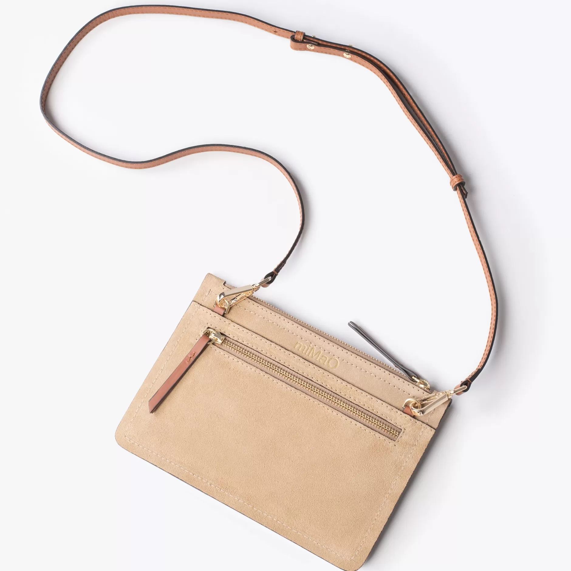 miMaO Bolsos De Mujer<Classic Bolso Bandolera De Piel Con Doble Cremallera Arena