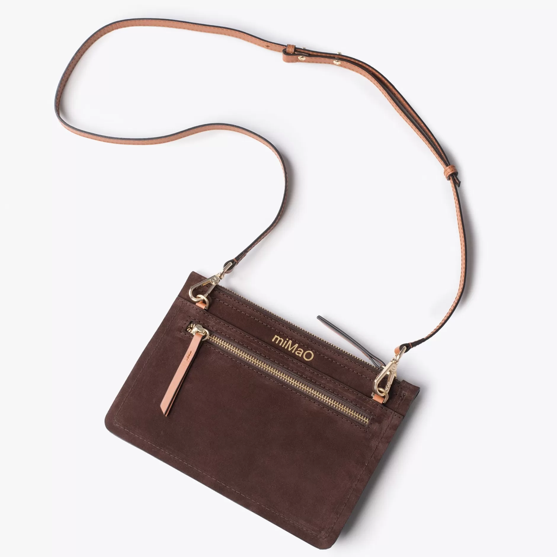 miMaO Bolsos De Mujer<Classic Bolso Bandolera De Piel Con Doble Cremallera Marron