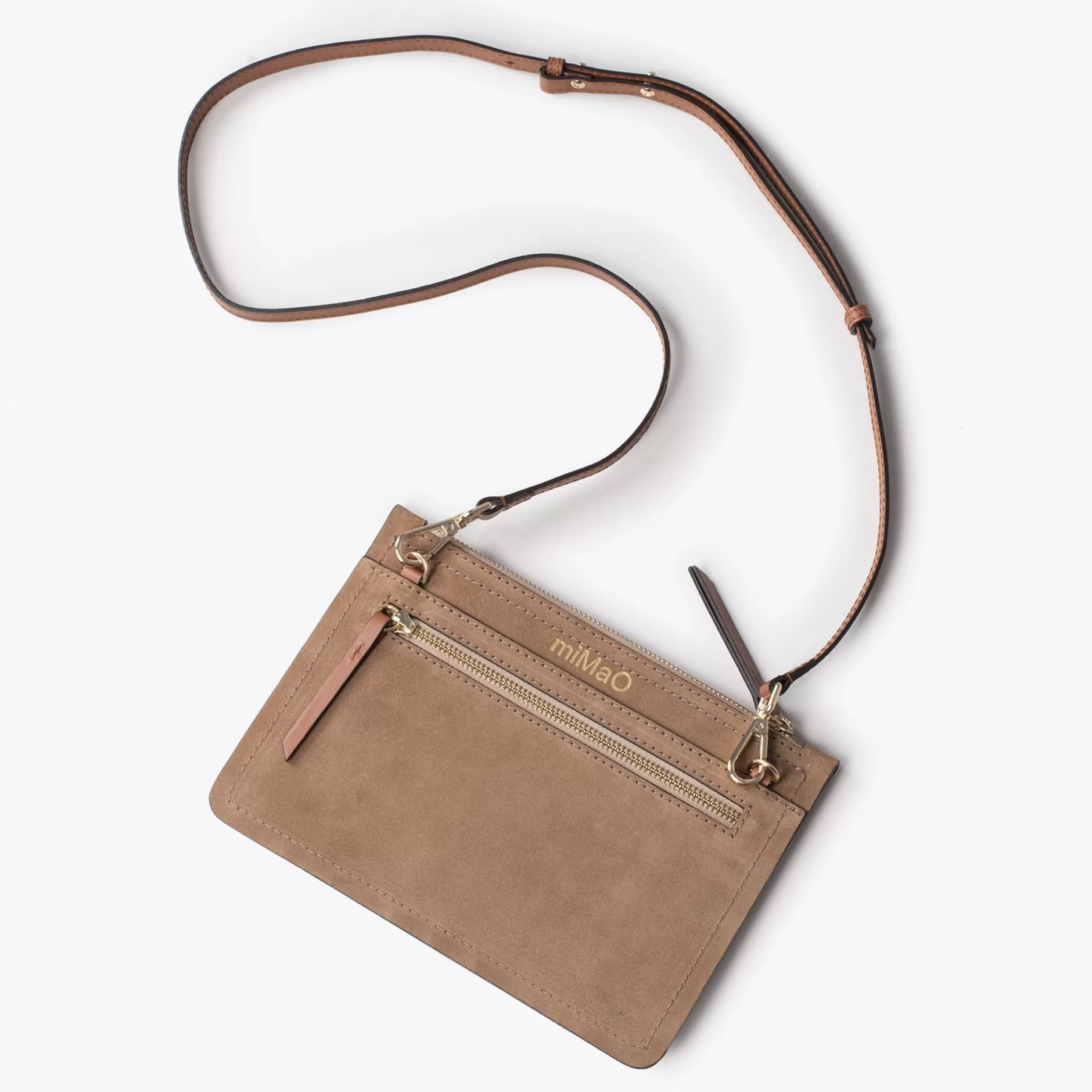 miMaO Bolsos De Mujer<Classic Bolso Bandolera De Piel Con Doble Cremallera Taupe