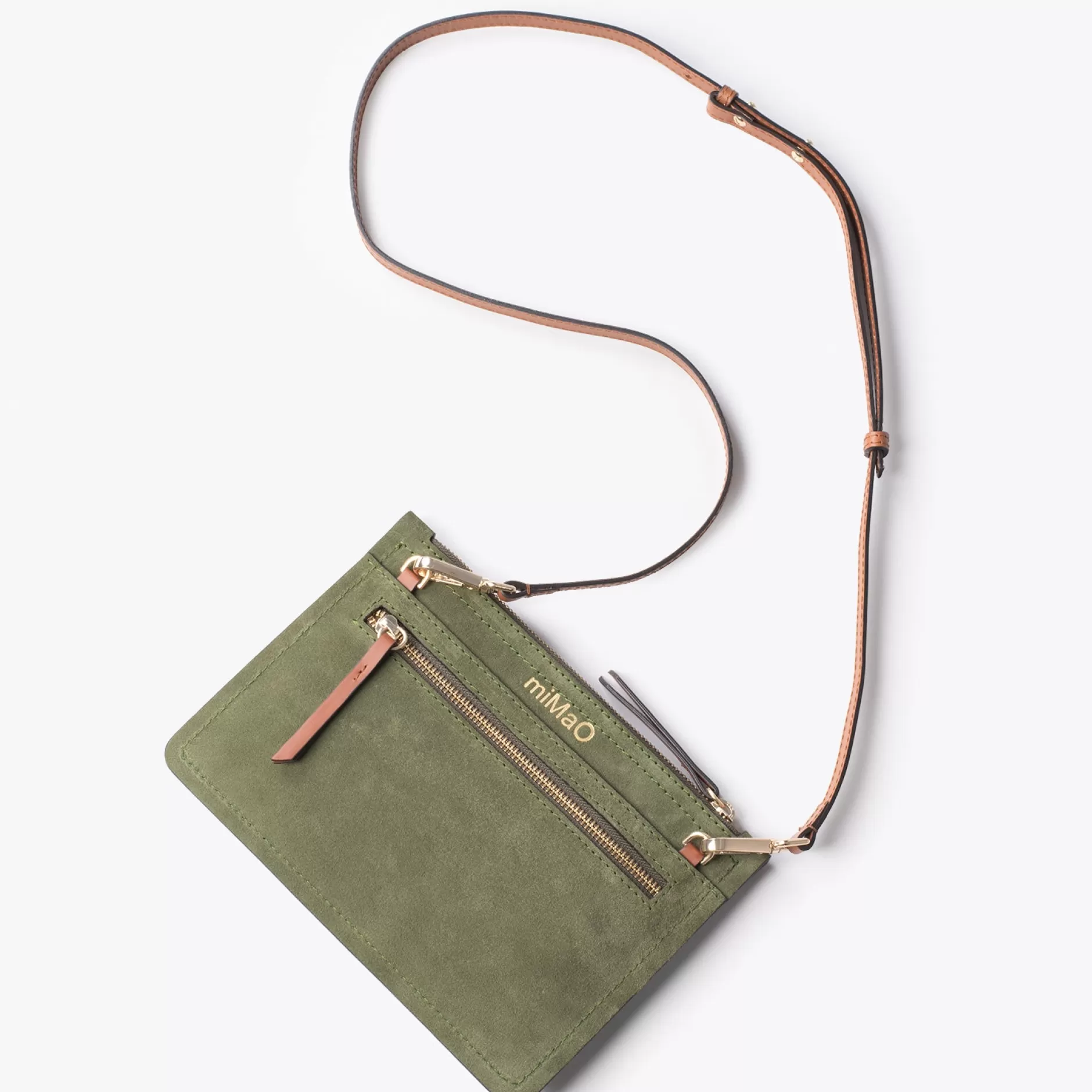 miMaO Bolsos De Mujer<Classic Bolso Bandolera De Piel Con Doble Cremallera Verde