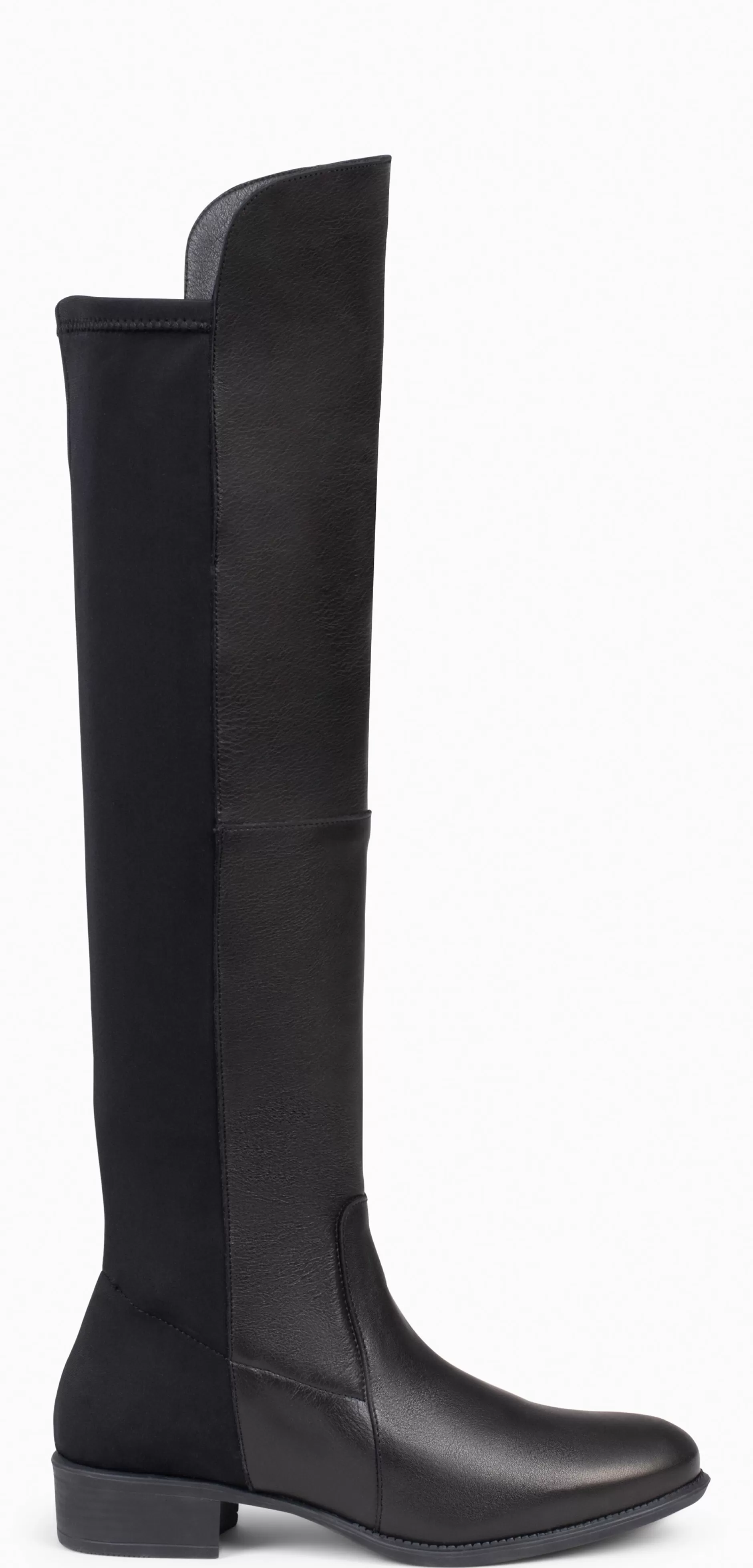 miMaO Botas<Elastica – Bota De Cana Alta De Tacón Bajo De Napa Negro