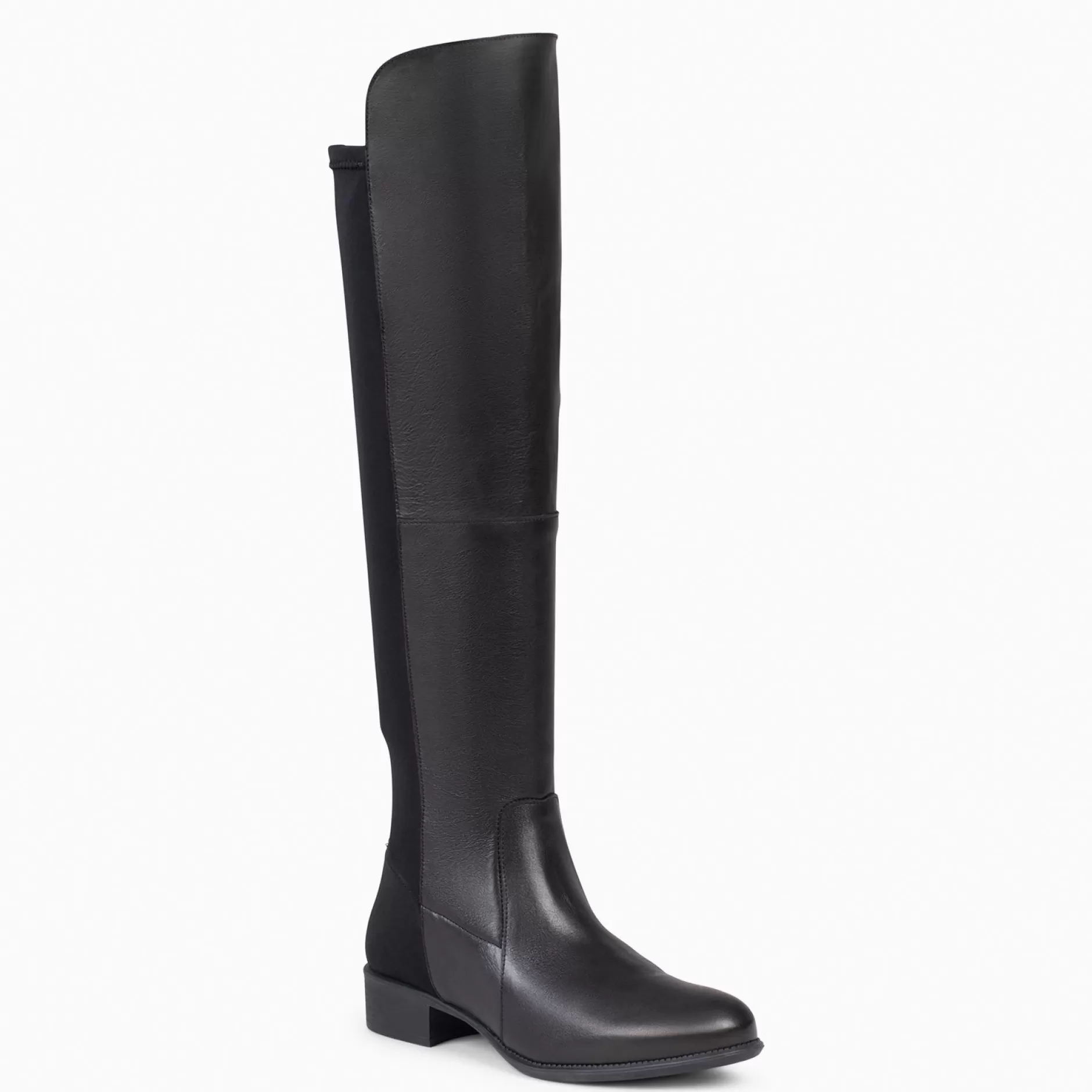 miMaO Botas&lt;Elastica – Bota De Cana Alta De Tacón Bajo De Napa Negro