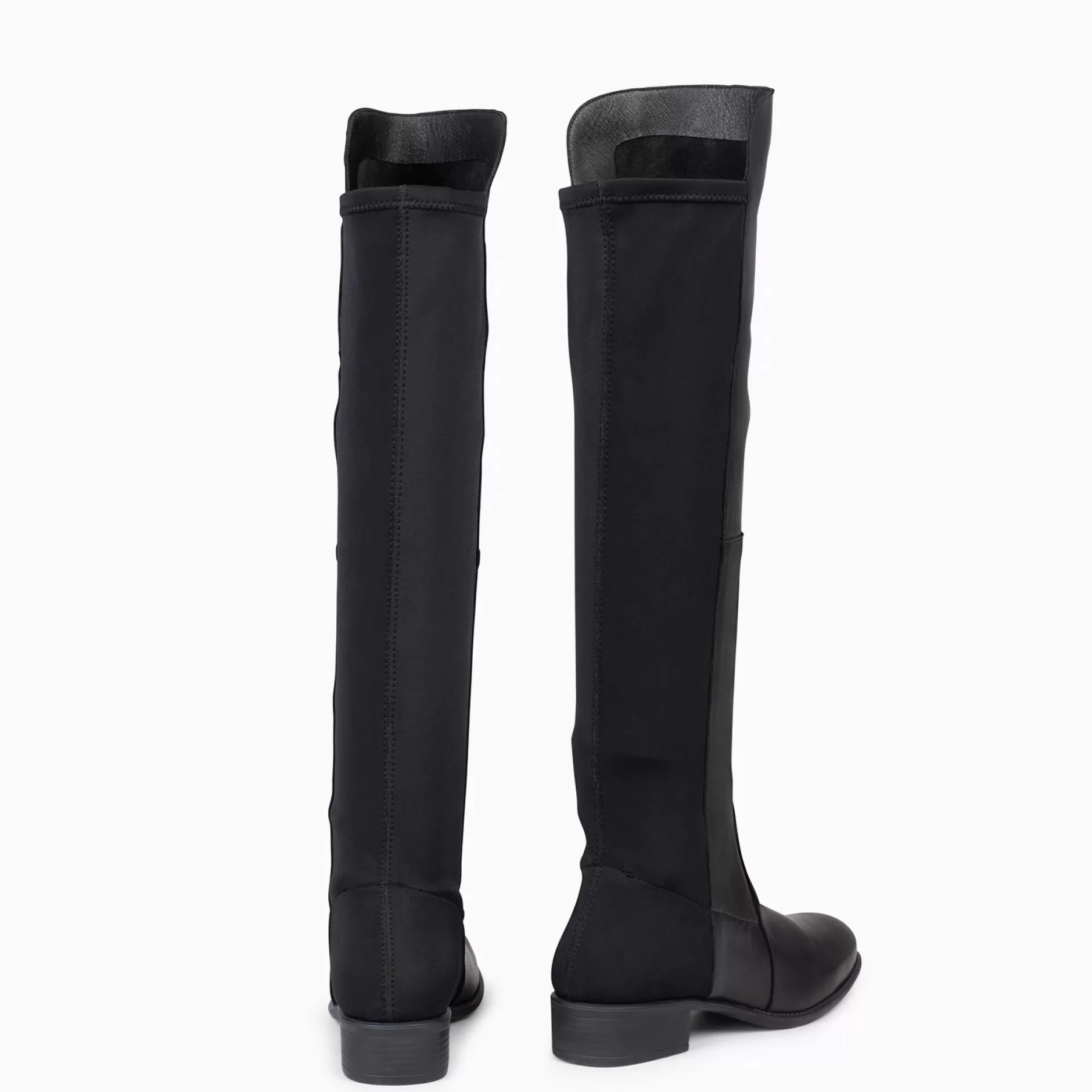 miMaO Botas<Elastica – Bota De Cana Alta De Tacón Bajo De Napa Negro