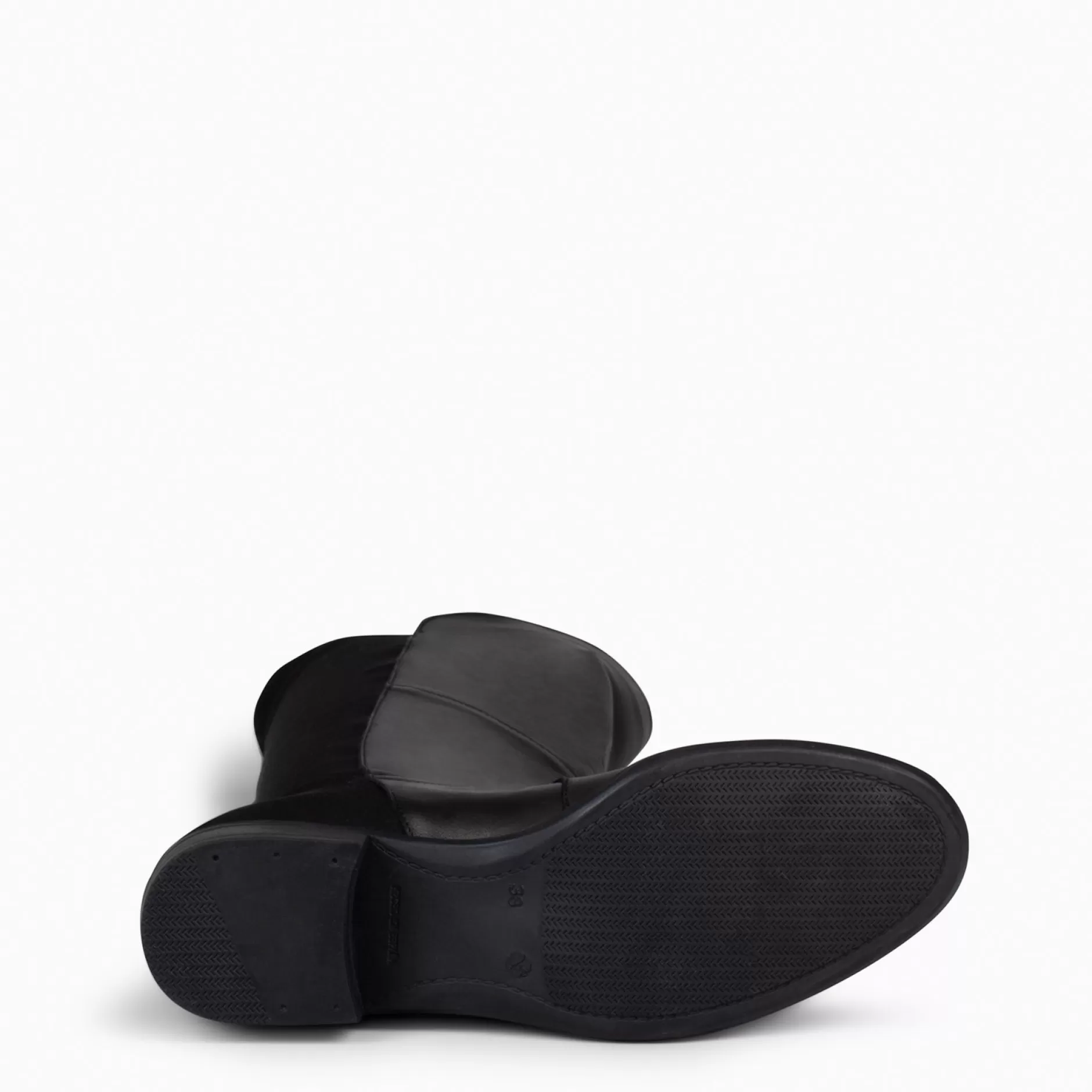 miMaO Botas<Elastica – Bota De Cana Alta De Tacón Bajo De Napa Negro
