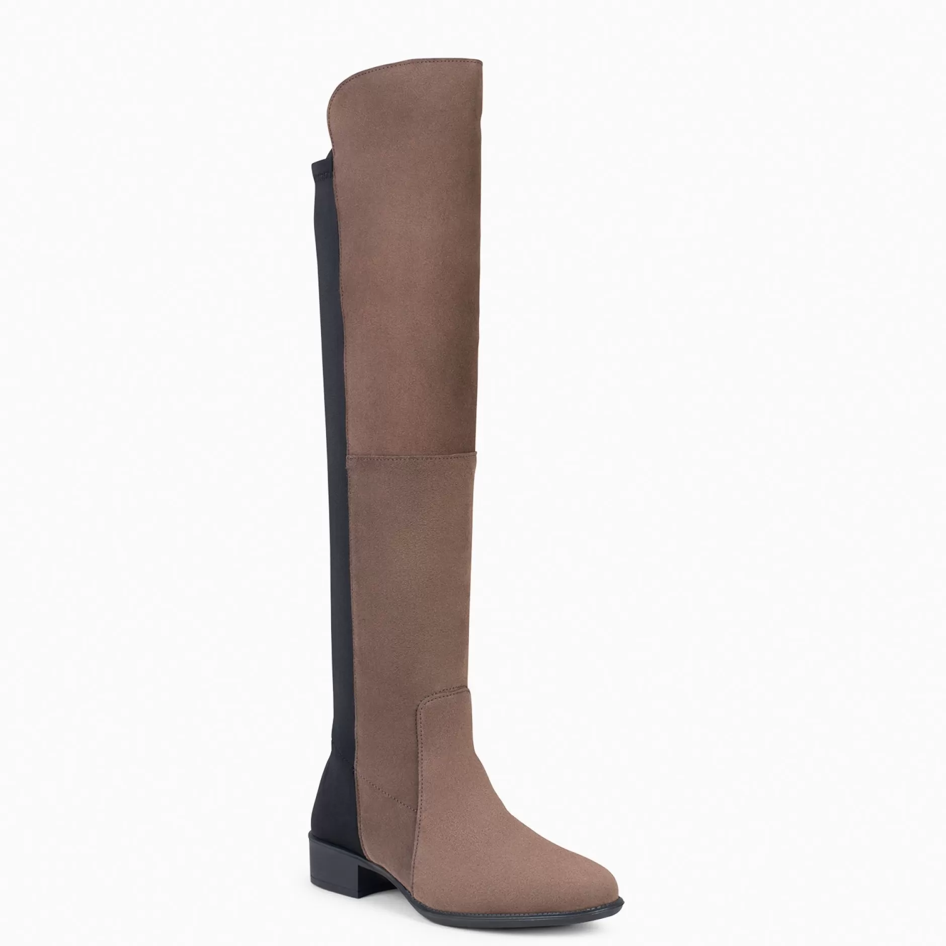 miMaO Botas<Elastica – Bota De Cana Alta De Tacón Bajo Taupe