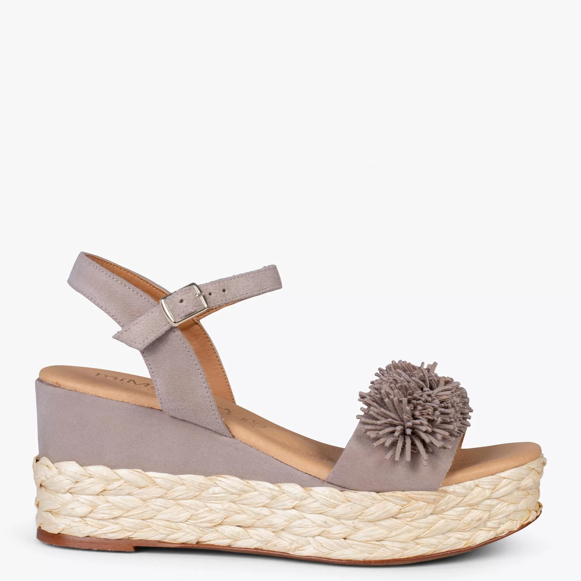 miMaO Esparto Y Alpargatas<Flower – Cunas Forradas De Rafia Con Pompon Nude