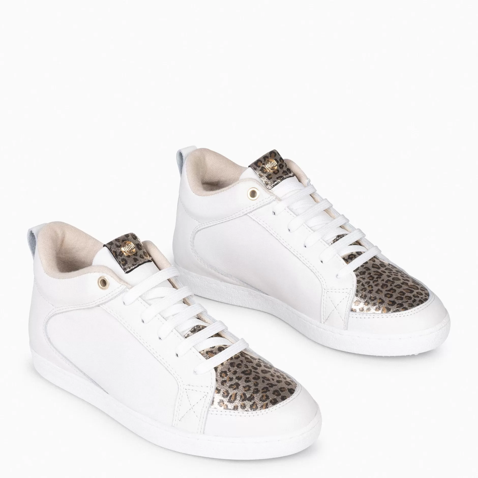 miMaO Deportivas<Frenchy - Sneakers Cuna Interior Mujer Blanco Y Leopardo