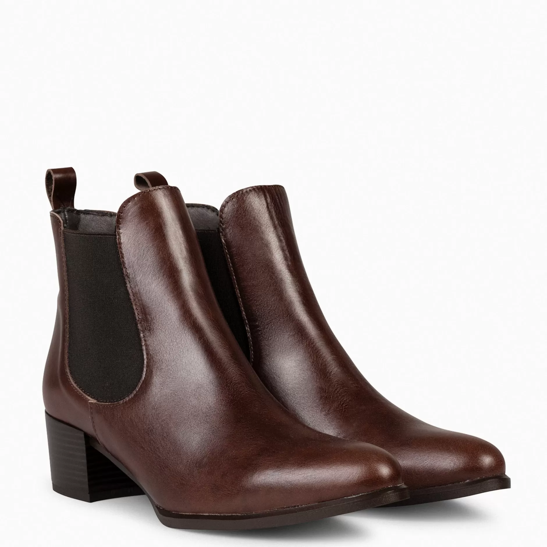 miMaO Botines De Mujer<London - Botin Chelsea De Tacón Marron