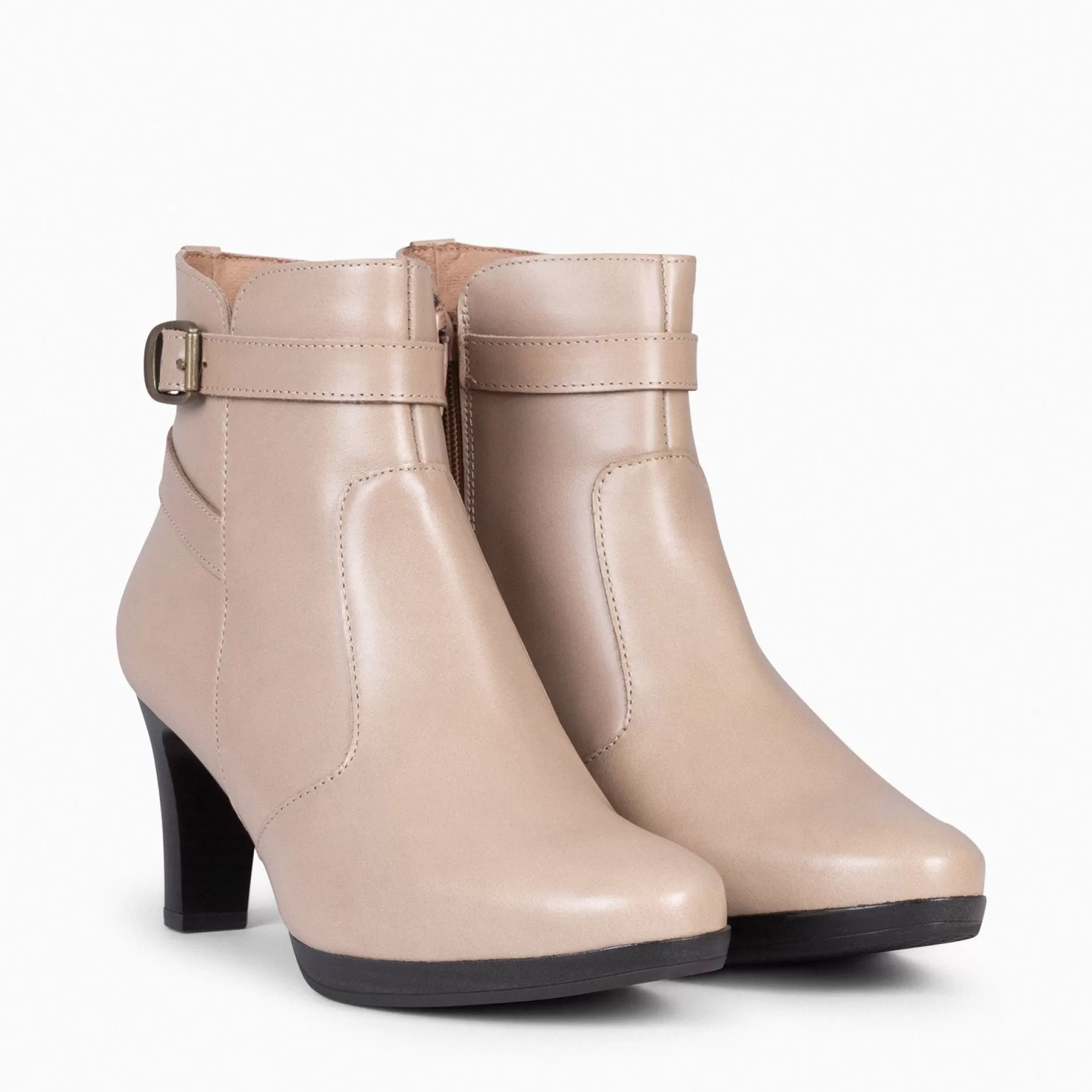 miMaO Botines De Mujer<Milan – Botines De Tacón Y Pulsera Decorativa Taupe
