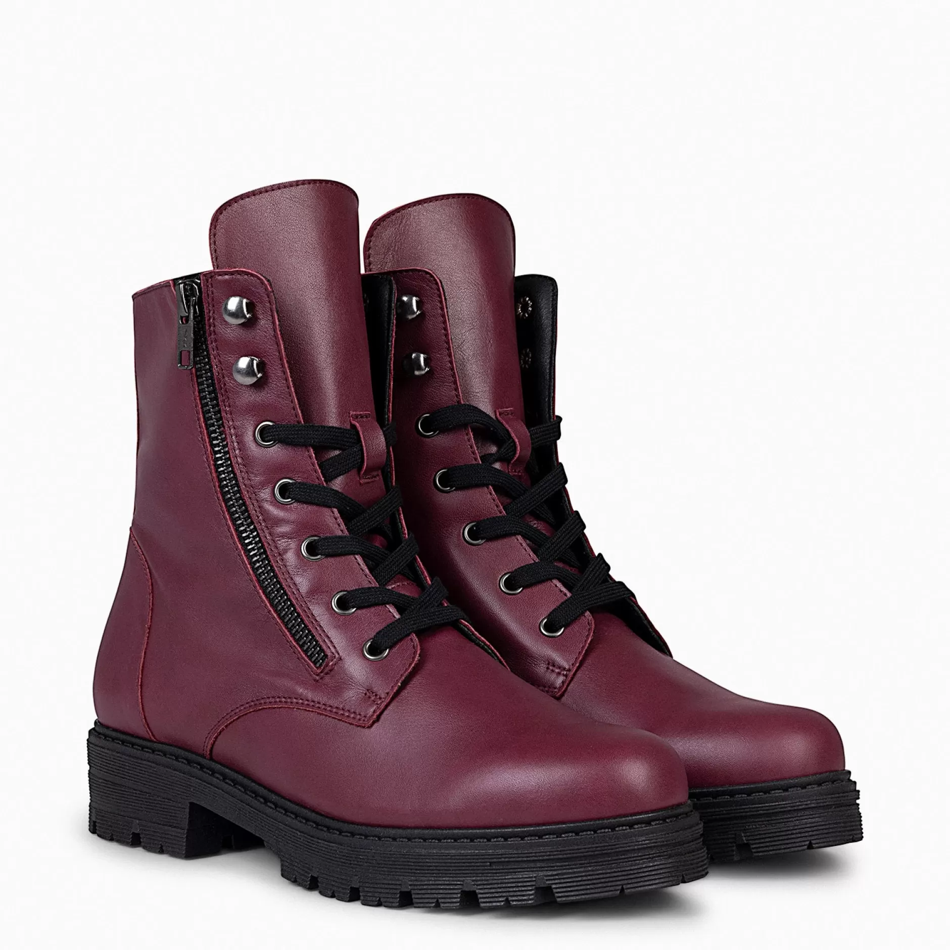 miMaO Botas<Militar – Botas Militares De Mujer Burdeos