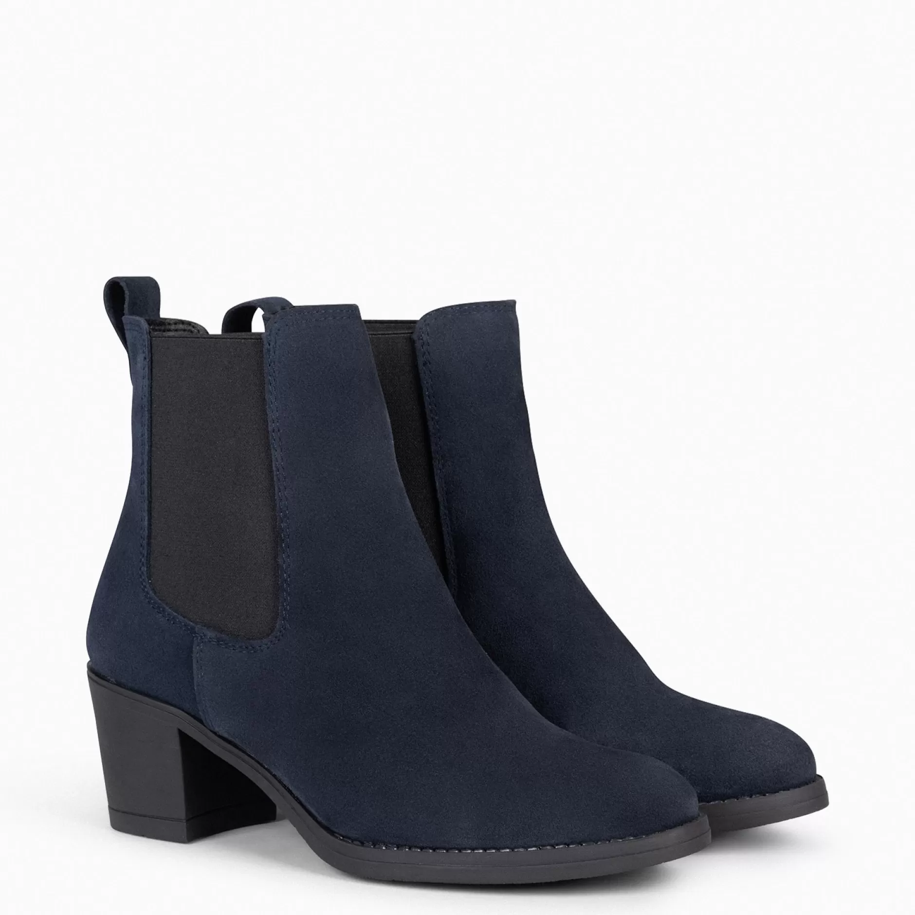 miMaO Botines De Mujer<New Chelsea - Botines De Cana Alta Con Tacón Para Mujer Azul Marino