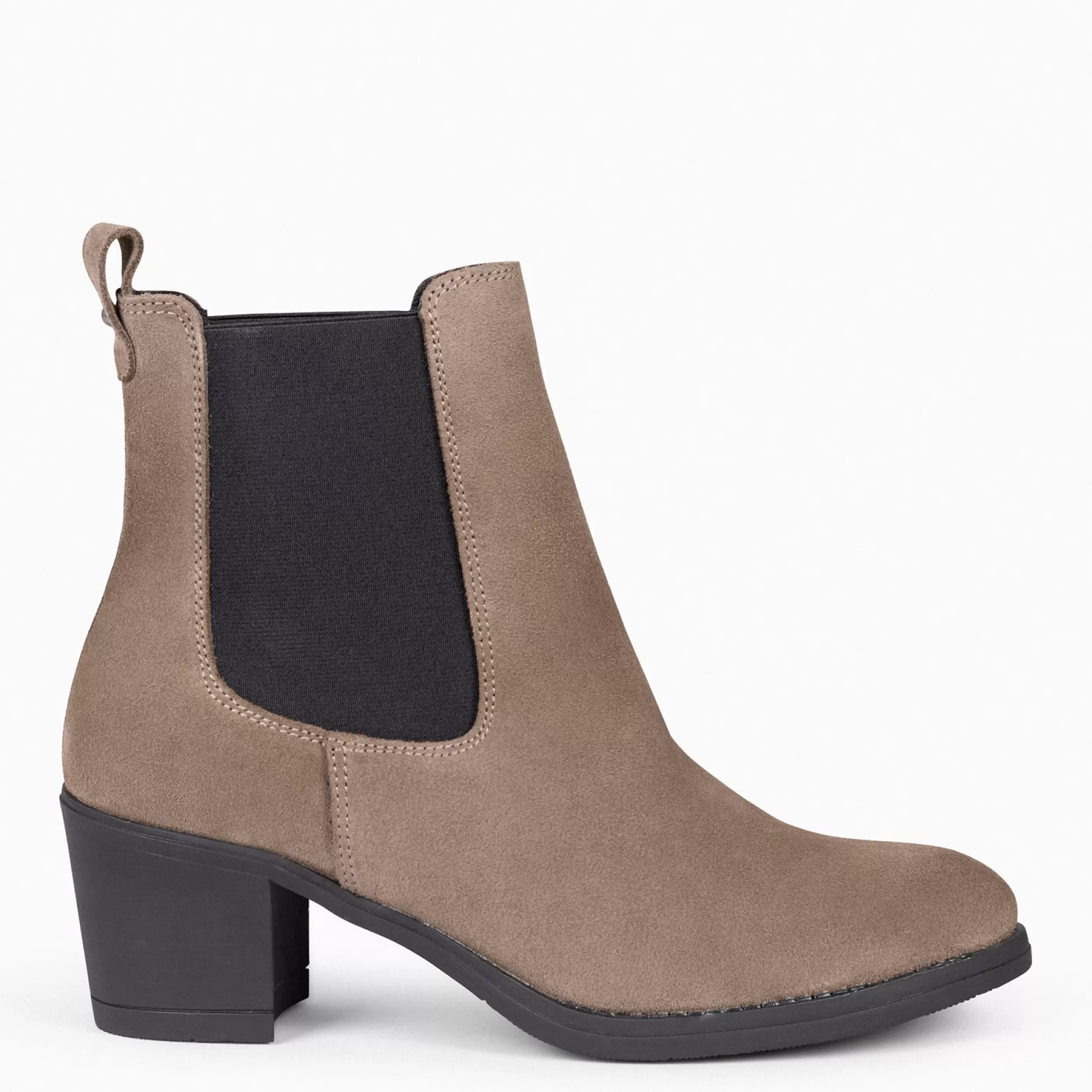 miMaO Botines De Mujer<New Chelsea - Botines De Cana Alta Con Tacón Para Mujer Taupe