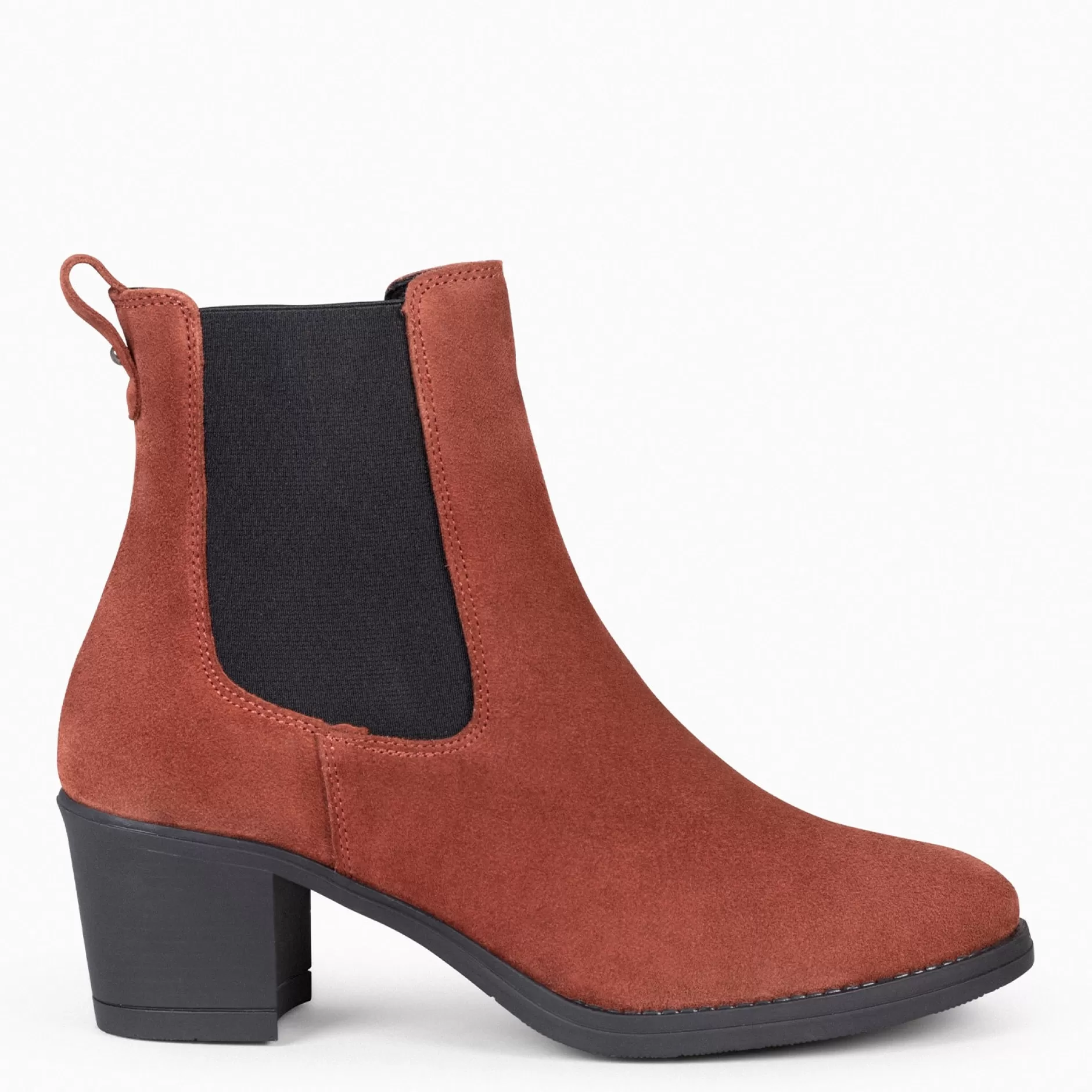 miMaO Botines De Mujer<New Chelsea - Botines De Cana Alta Con Tacón Para Mujer Teja