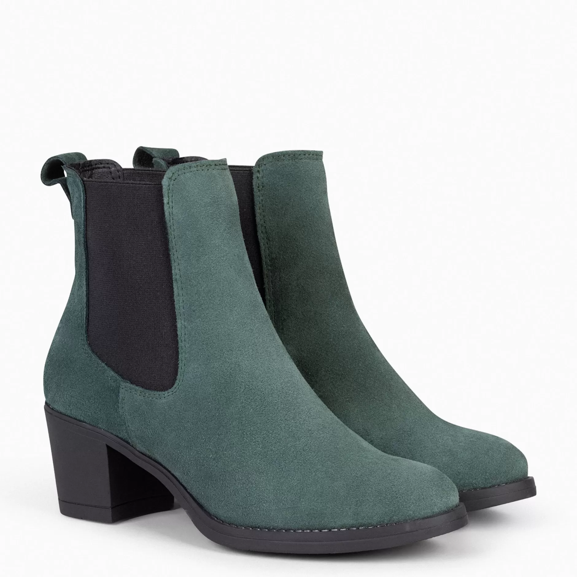 miMaO Botines De Mujer<New Chelsea - Botines De Cana Alta Con Tacón Para Mujer Verde