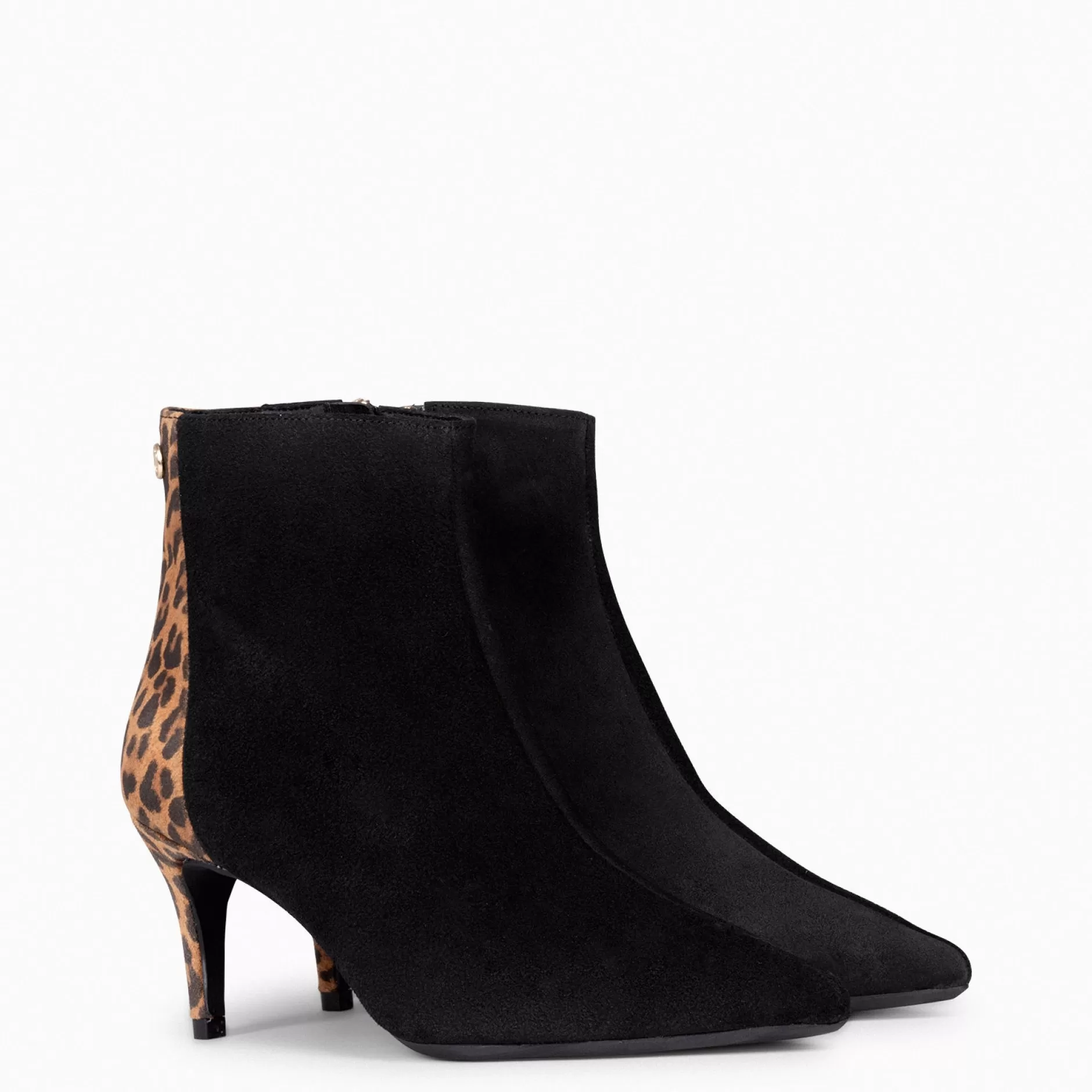 miMaO Botines De Mujer<Nuit - Botin Con Tacón Fino Negro Leopardo