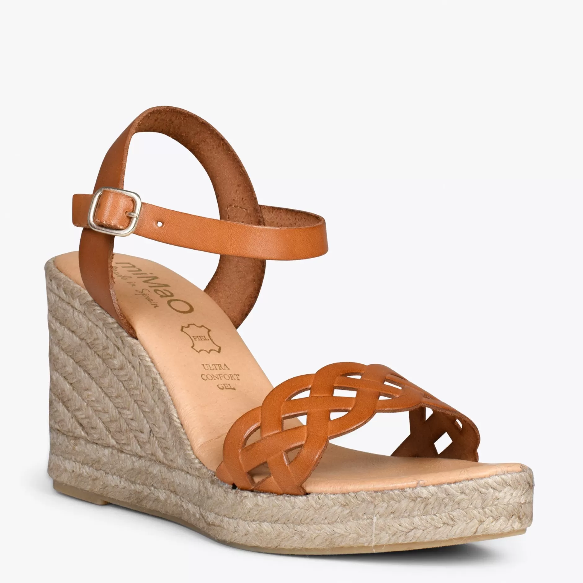 miMaO Esparto Y Alpargatas<Oasis – Cunas De Esparto Tostado Con Trenza Camel