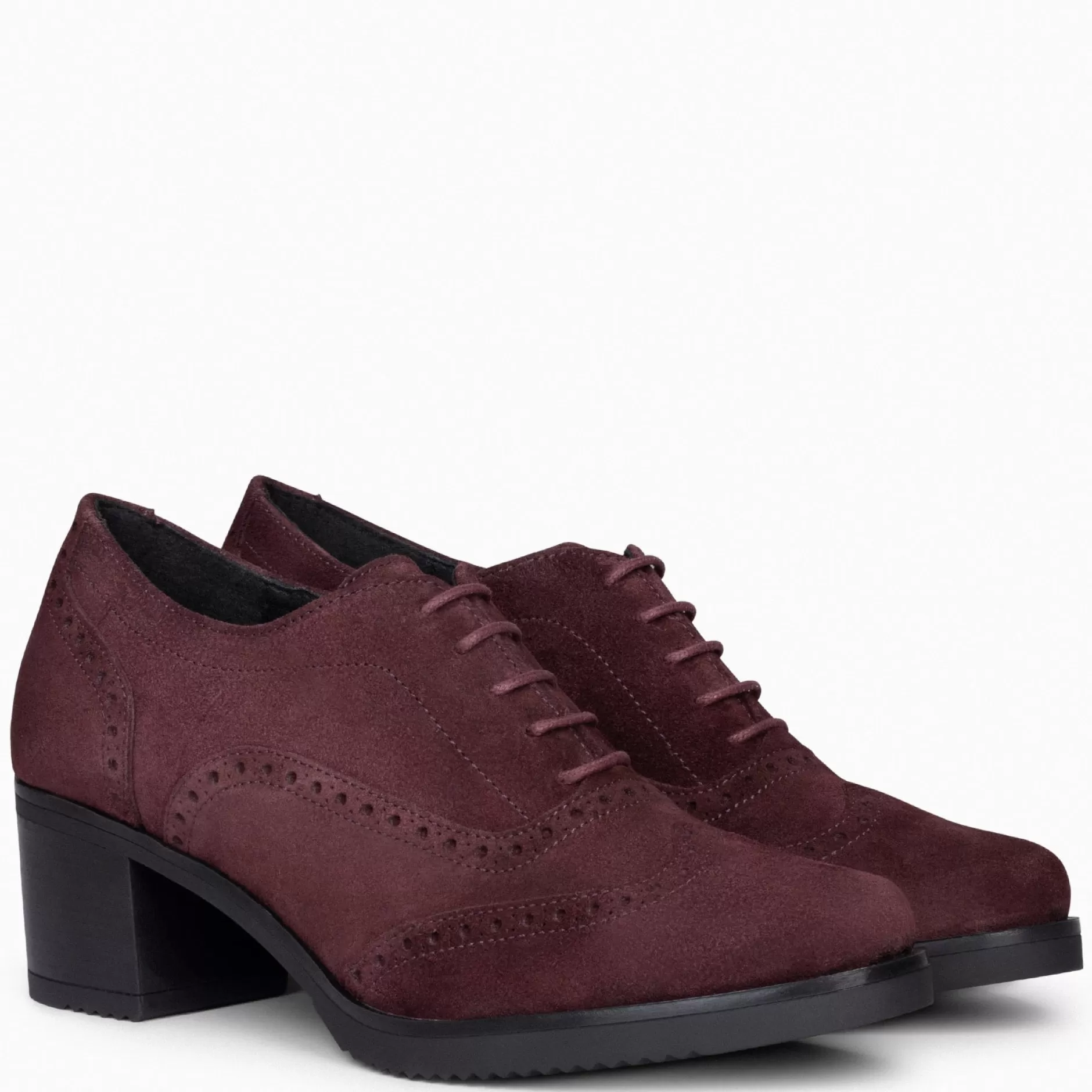 miMaO Mocasines Y Blucher<Oxford – Blucher De Mujer Con Tacón Burdeos