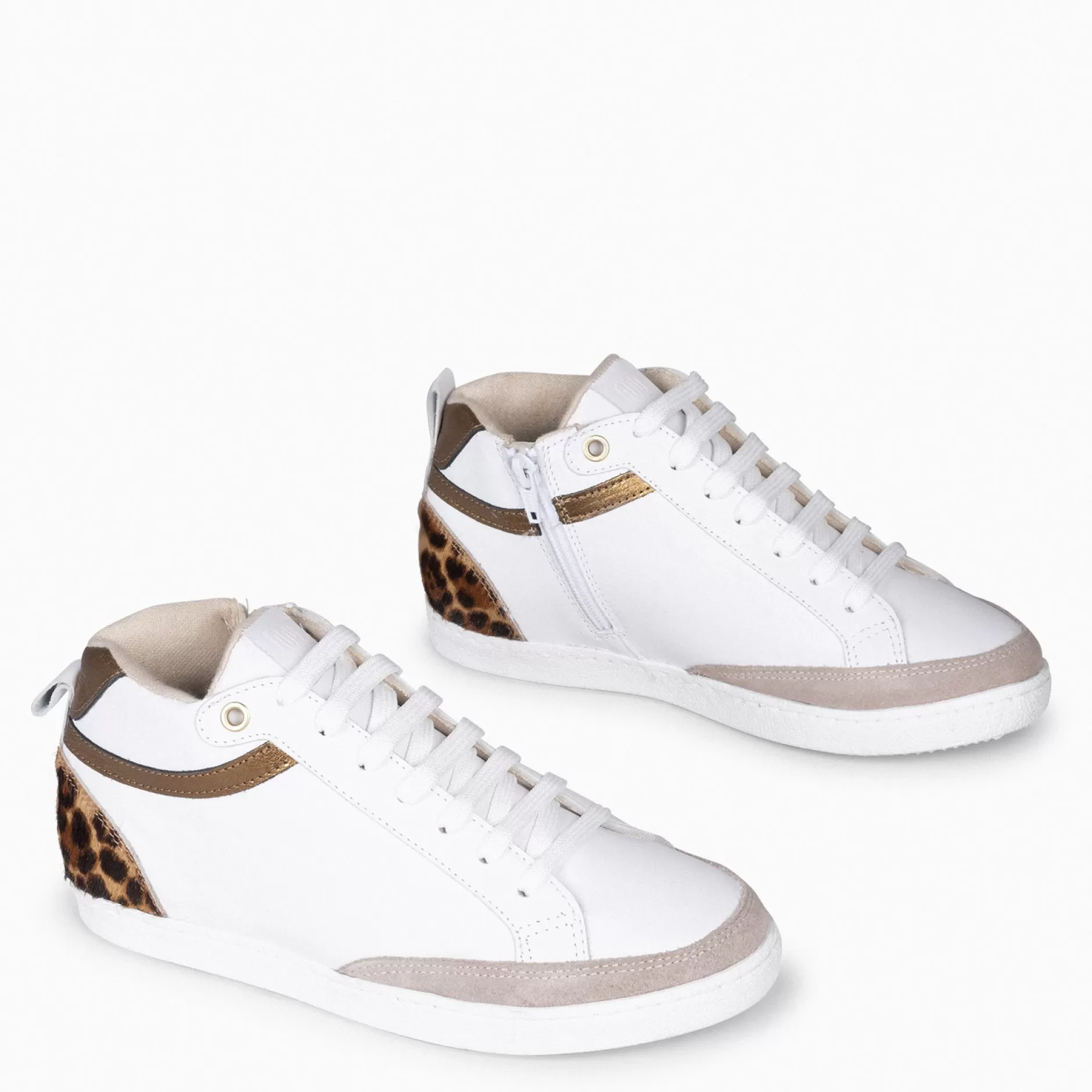 miMaO Deportivas<Rachel - Zapatillas Blancas Con Cuna Interior Mujer Leopardo