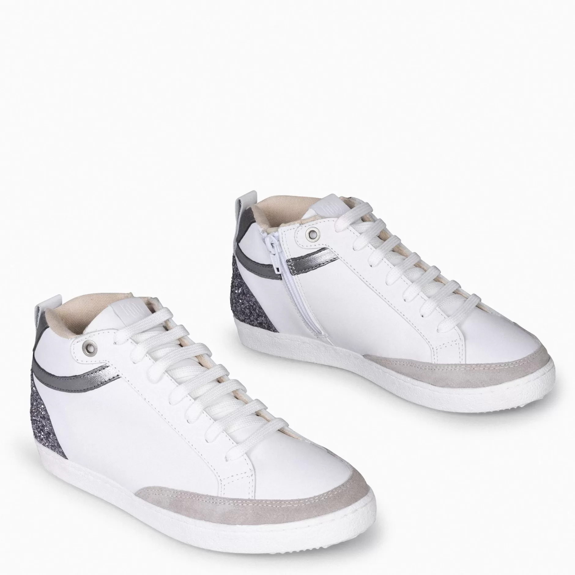 miMaO Deportivas<Rachel - Zapatillas Con Cuna Interior Mujer Blanco Y Glitter