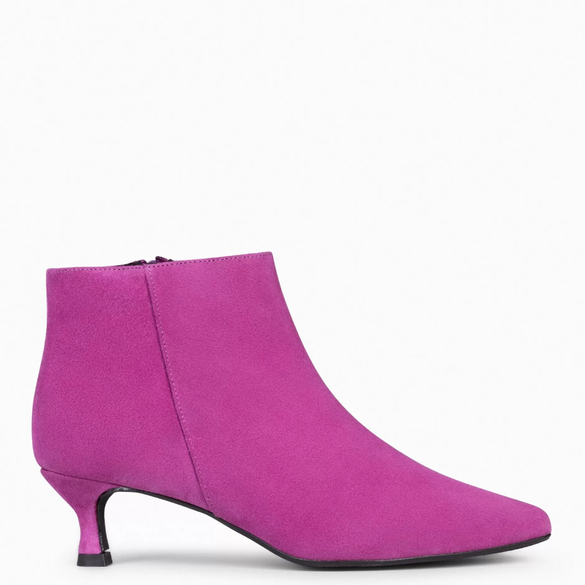 miMaO Botines De Mujer<Royal - Botines Tacón Bajo Fucsia Serraje