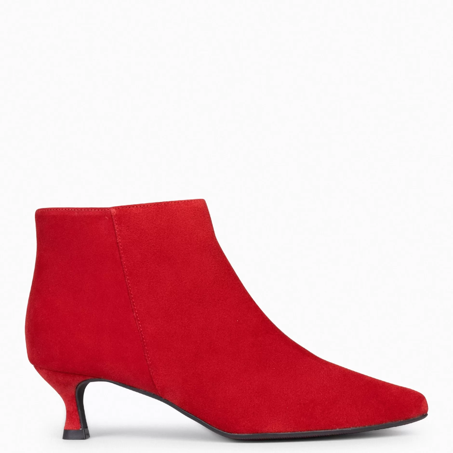 miMaO Botines De Mujer<Royal - Botines Tacón Bajo Rojo Serraje