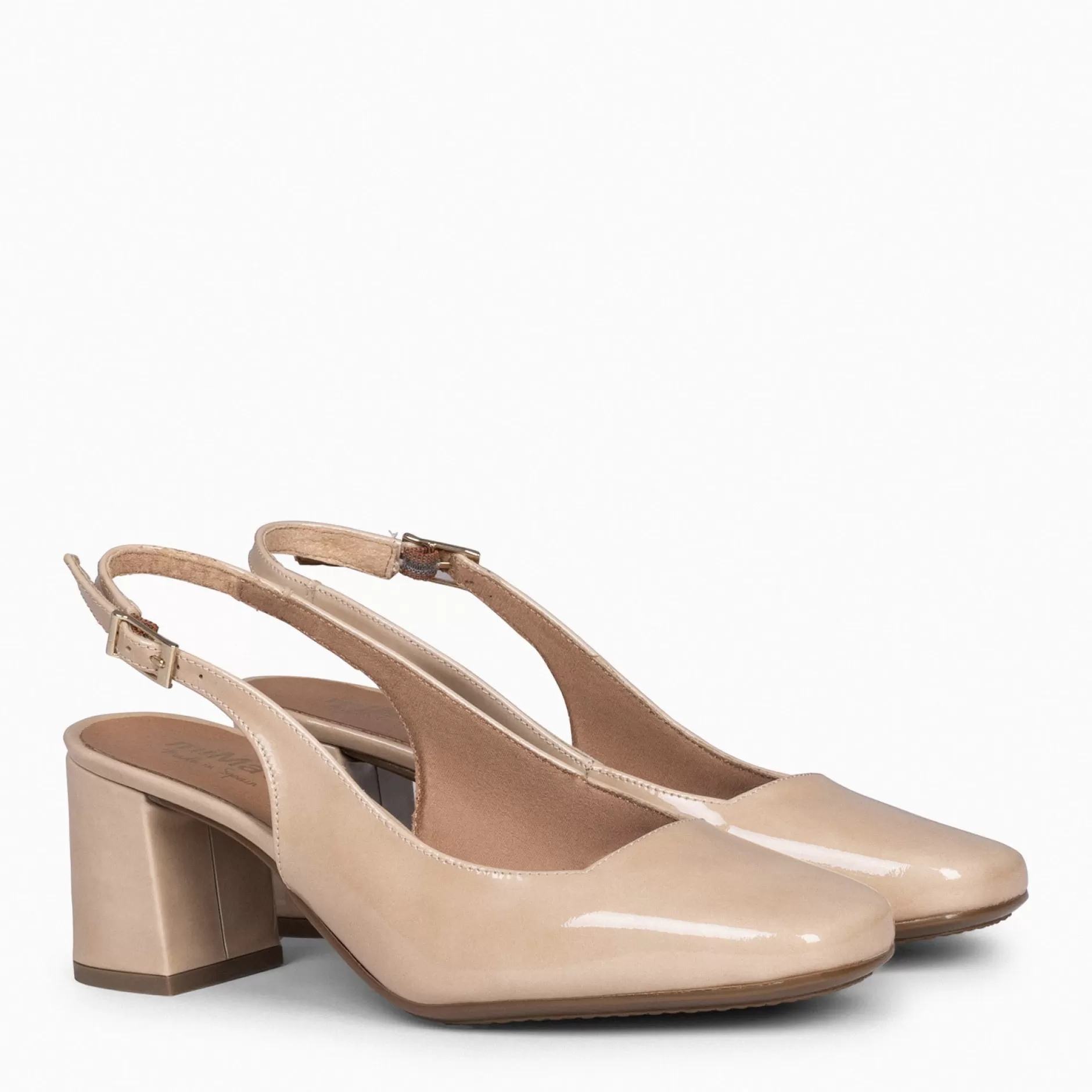 miMaO Zapatos De Fiesta<Sophia - Zapato Tacón Ancho Destalonado Beige