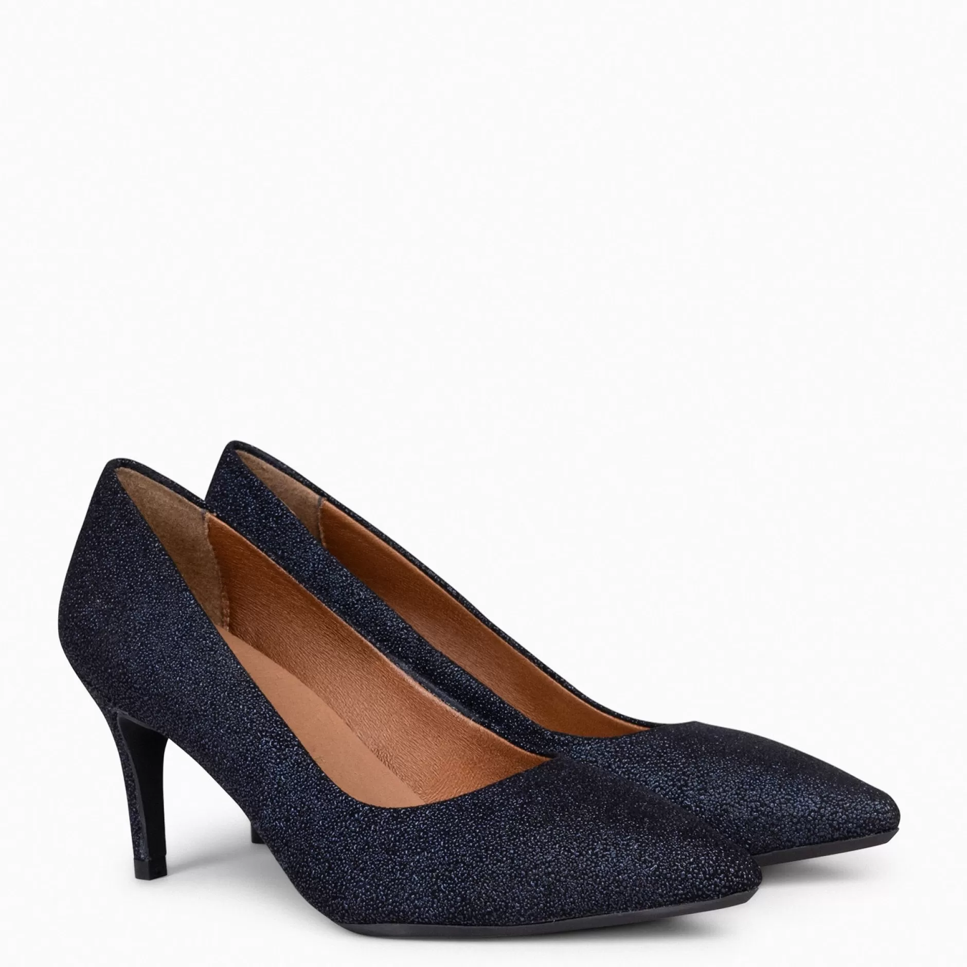 miMaO Zapatos De Fiesta<Stiletto Bright - Zapatos De Tacón De Aguja Con Textura De Grano Brillante Marino