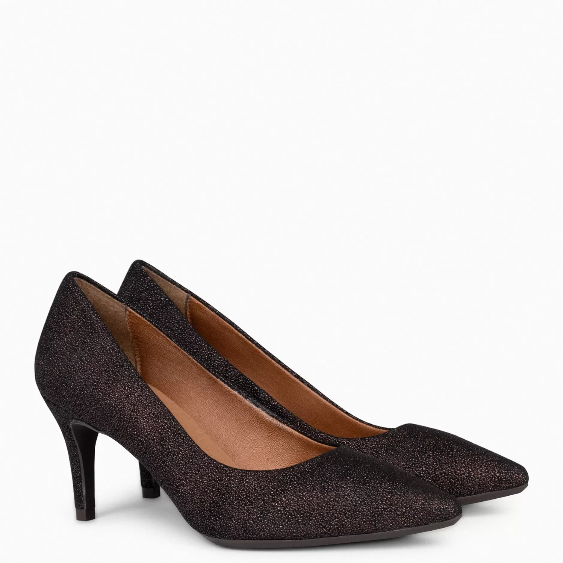 miMaO Zapatos De Fiesta<Stiletto Bright - Zapatos De Tacón De Aguja Con Textura De Grano Brillante Marron