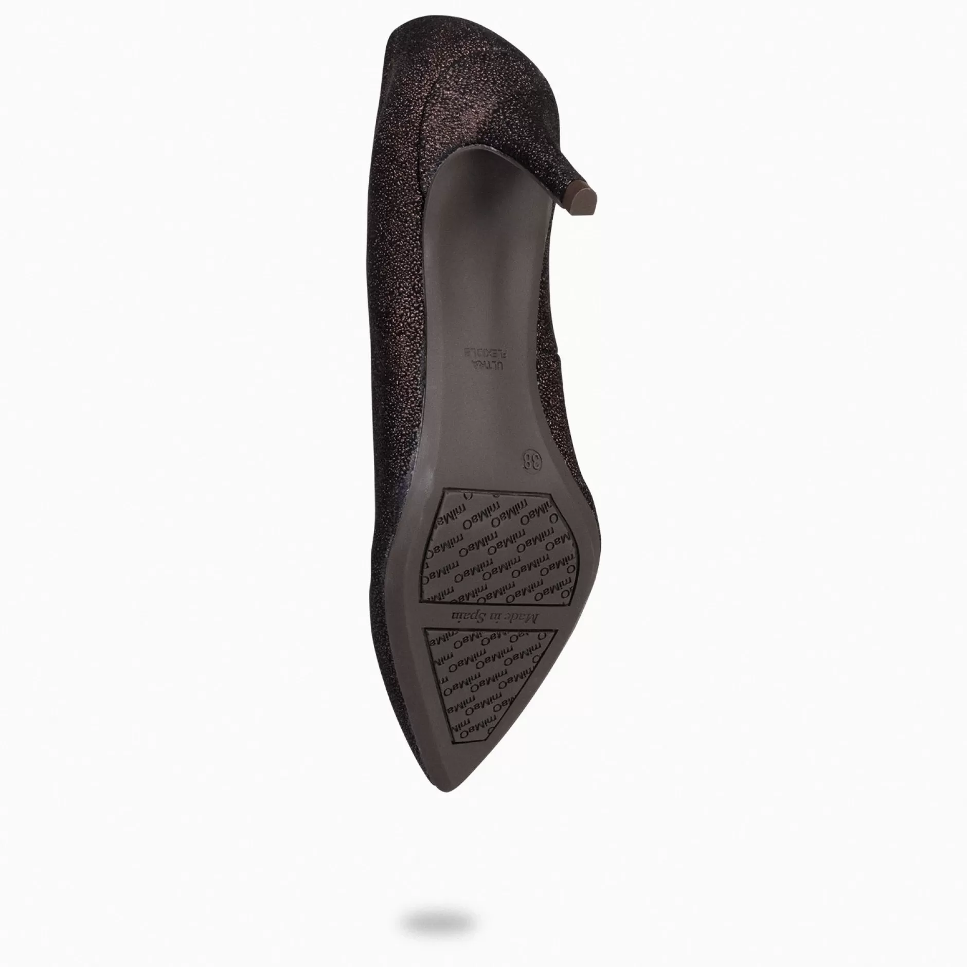 miMaO Zapatos De Fiesta<Stiletto Bright - Zapatos De Tacón De Aguja Con Textura De Grano Brillante Marron