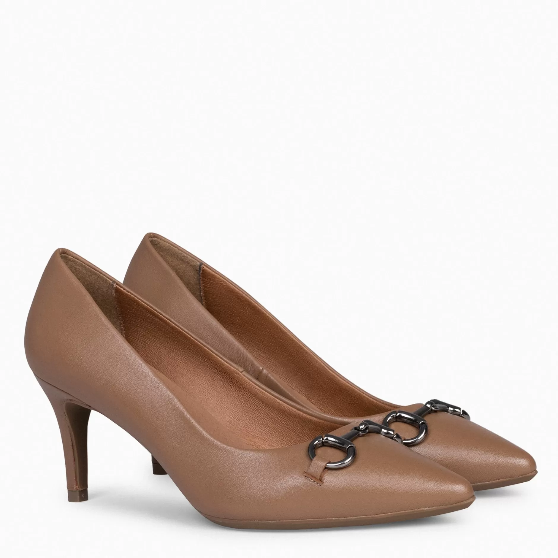 miMaO Zapatos De Fiesta<Stiletto Elegance - Zapatos De Tacón De Aguja Con Adorno Metalizado Camel