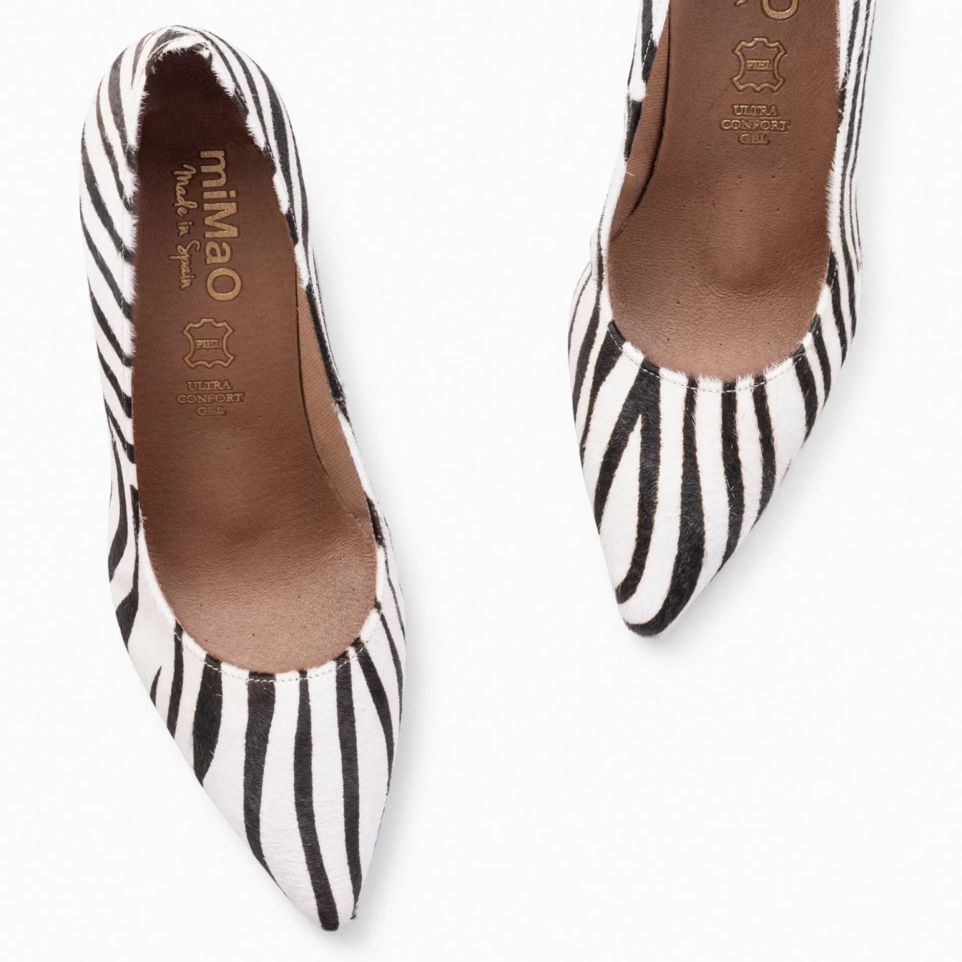 miMaO Zapatos De Fiesta<Stiletto Wild - Zapatos De Tacón De Aguja Con Animal Print Cebra Blanco