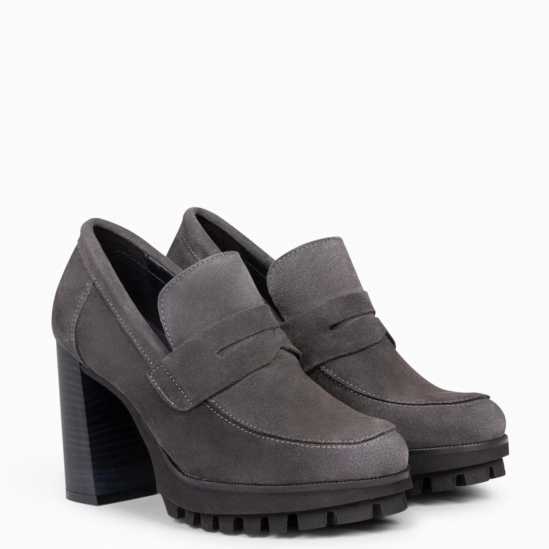 miMaO Mocasines Y Blucher<Trend – Mocasin Con Tacón Y Plataforma Gris