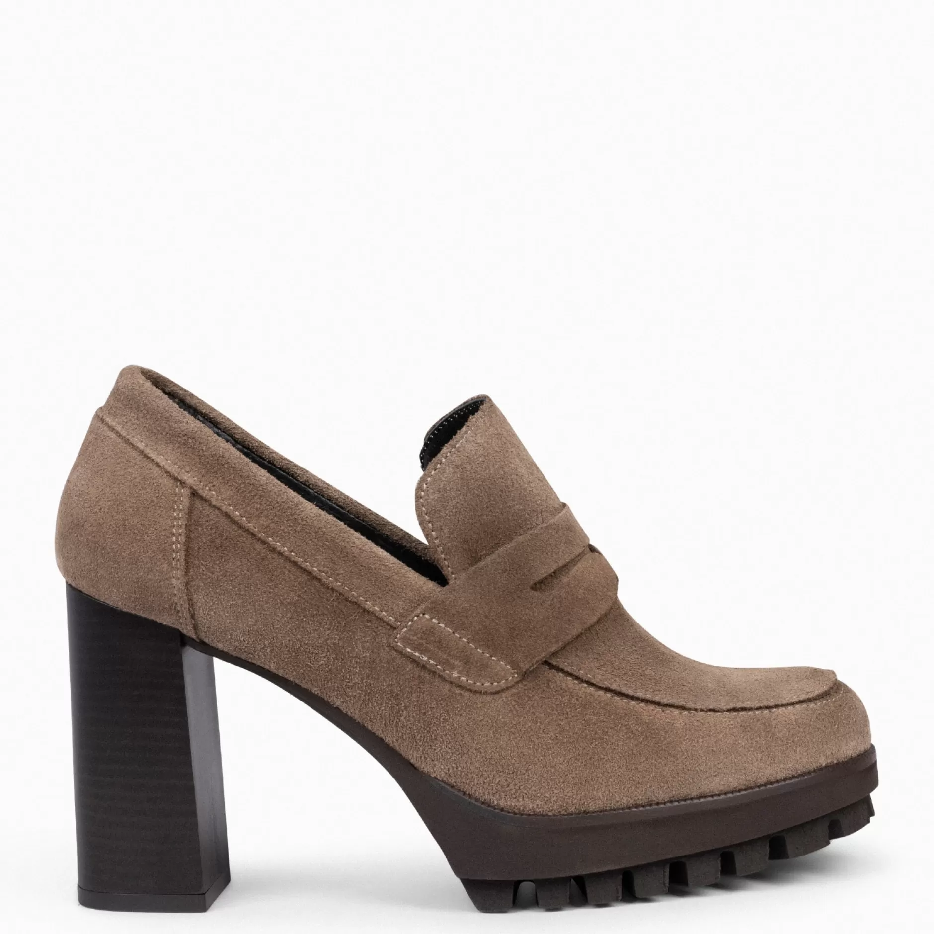 miMaO Mocasines Y Blucher<Trend – Mocasin Con Tacón Y Plataforma Taupe