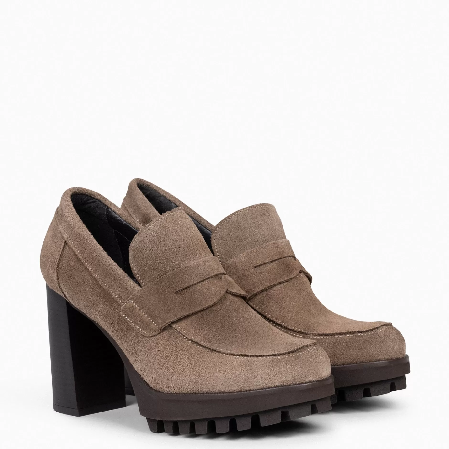 miMaO Mocasines Y Blucher<Trend – Mocasin Con Tacón Y Plataforma Taupe