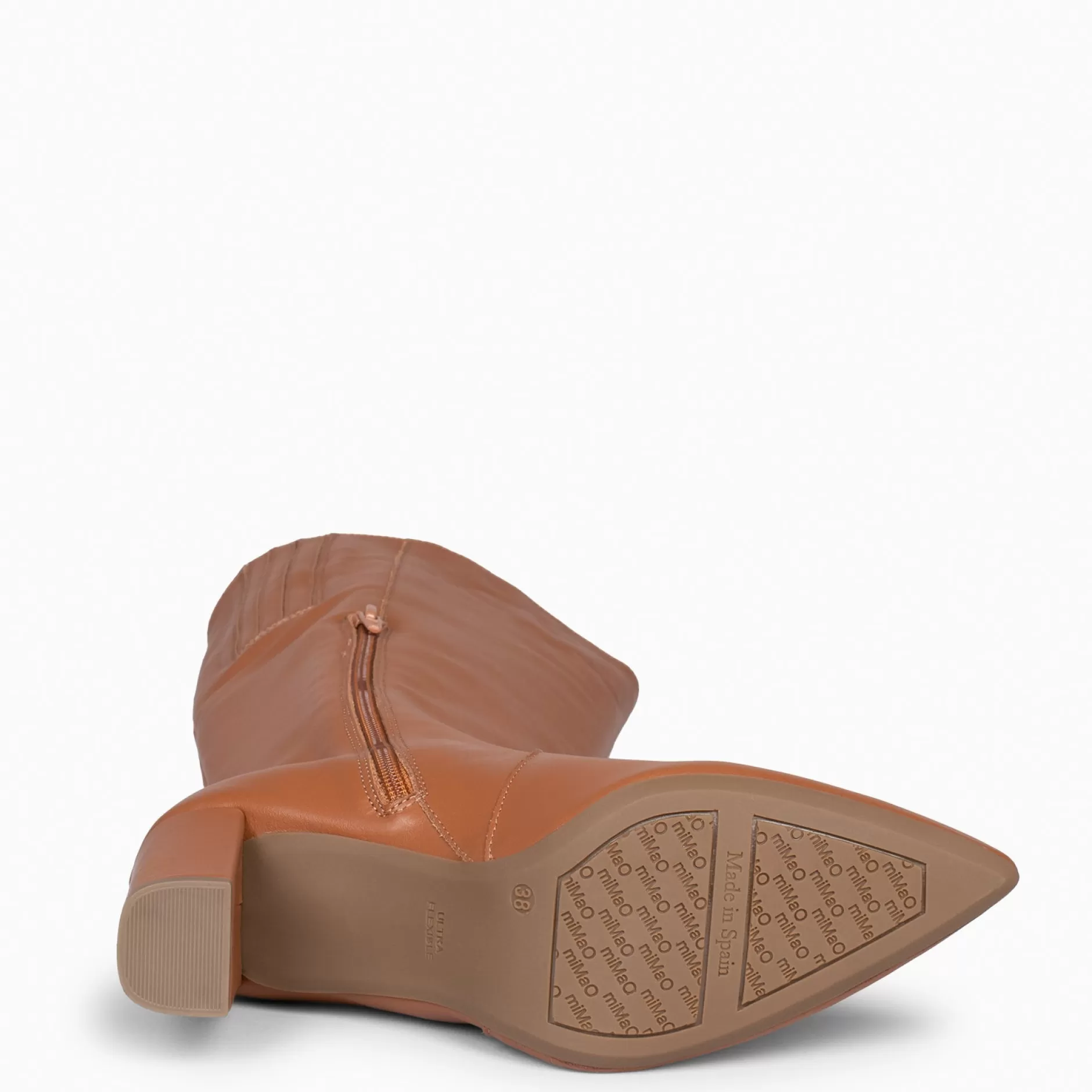 miMaO Botas<Urban - Botas Altas De Tacón Con Cremallera En Napa Camel