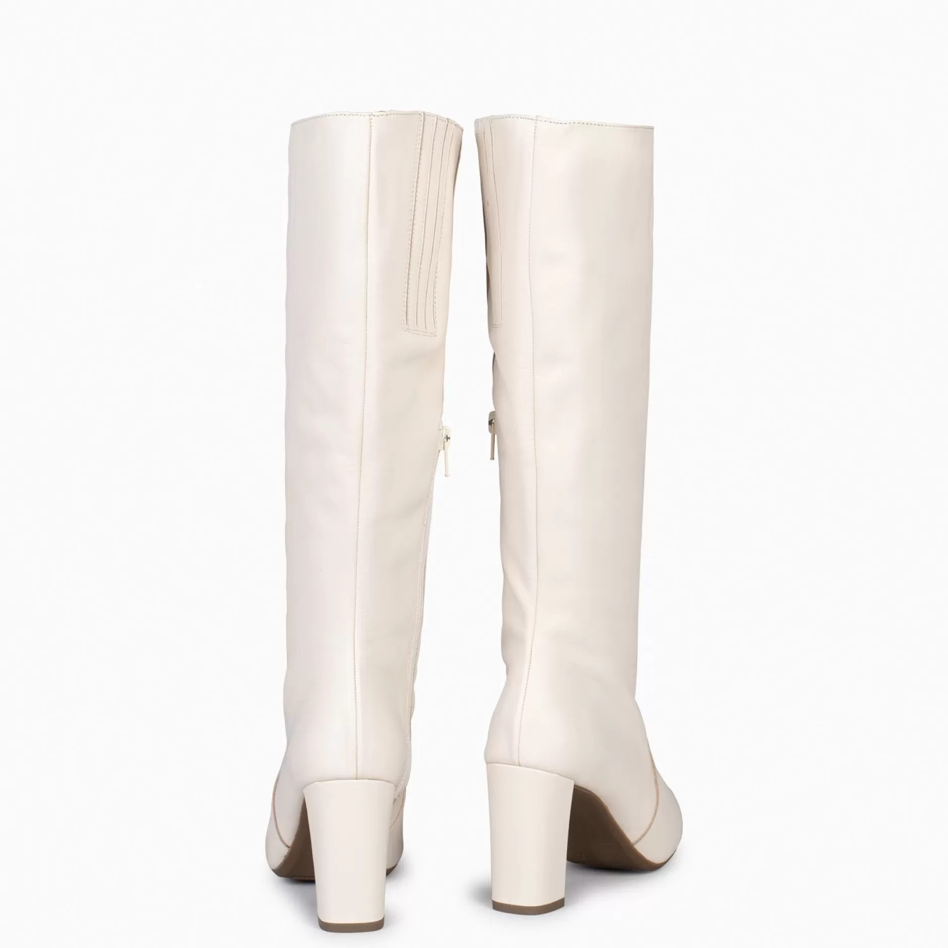 miMaO Botas<Urban - Botas Altas De Tacón Con Cremallera En Napa Hueso