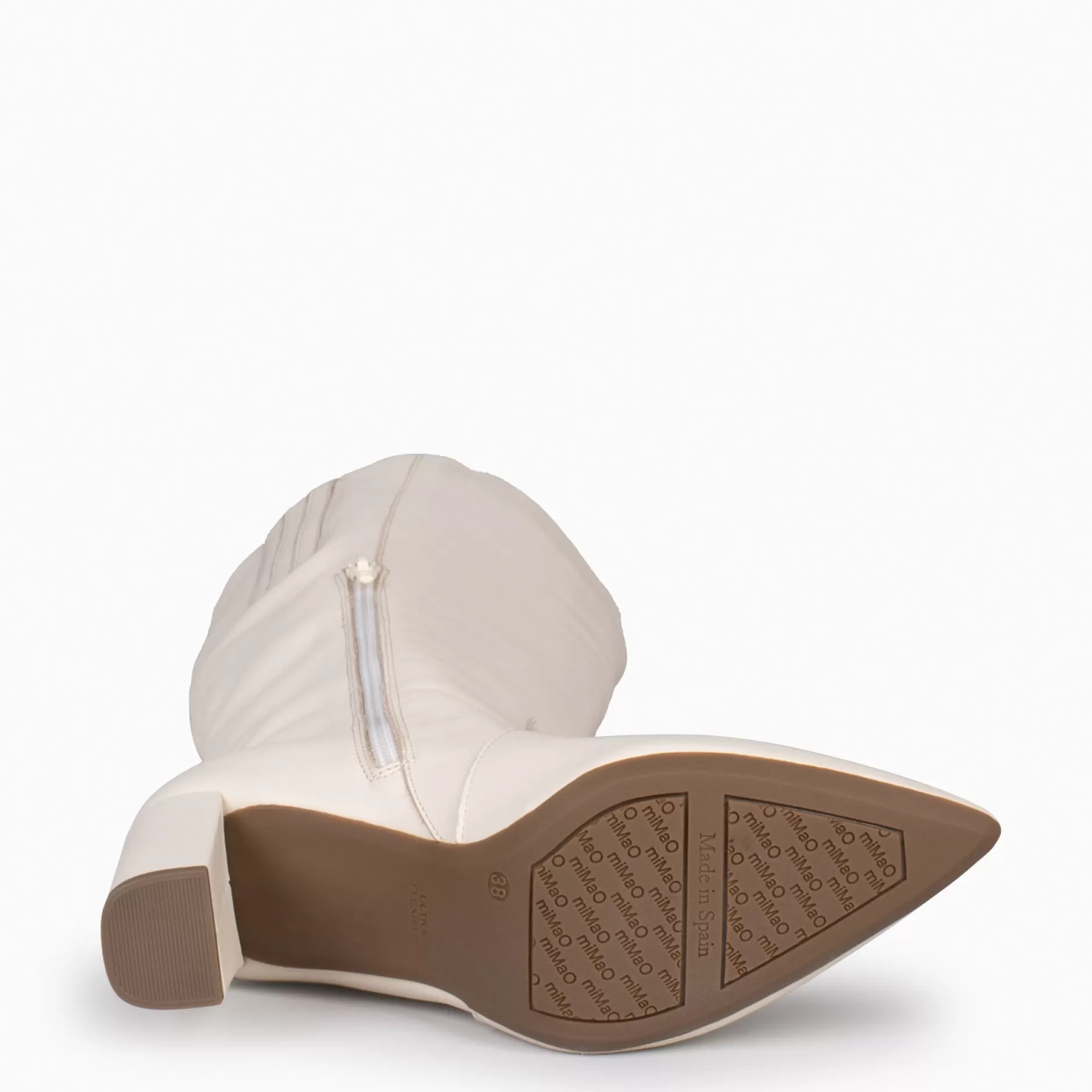 miMaO Botas<Urban - Botas Altas De Tacón Con Cremallera En Napa Hueso