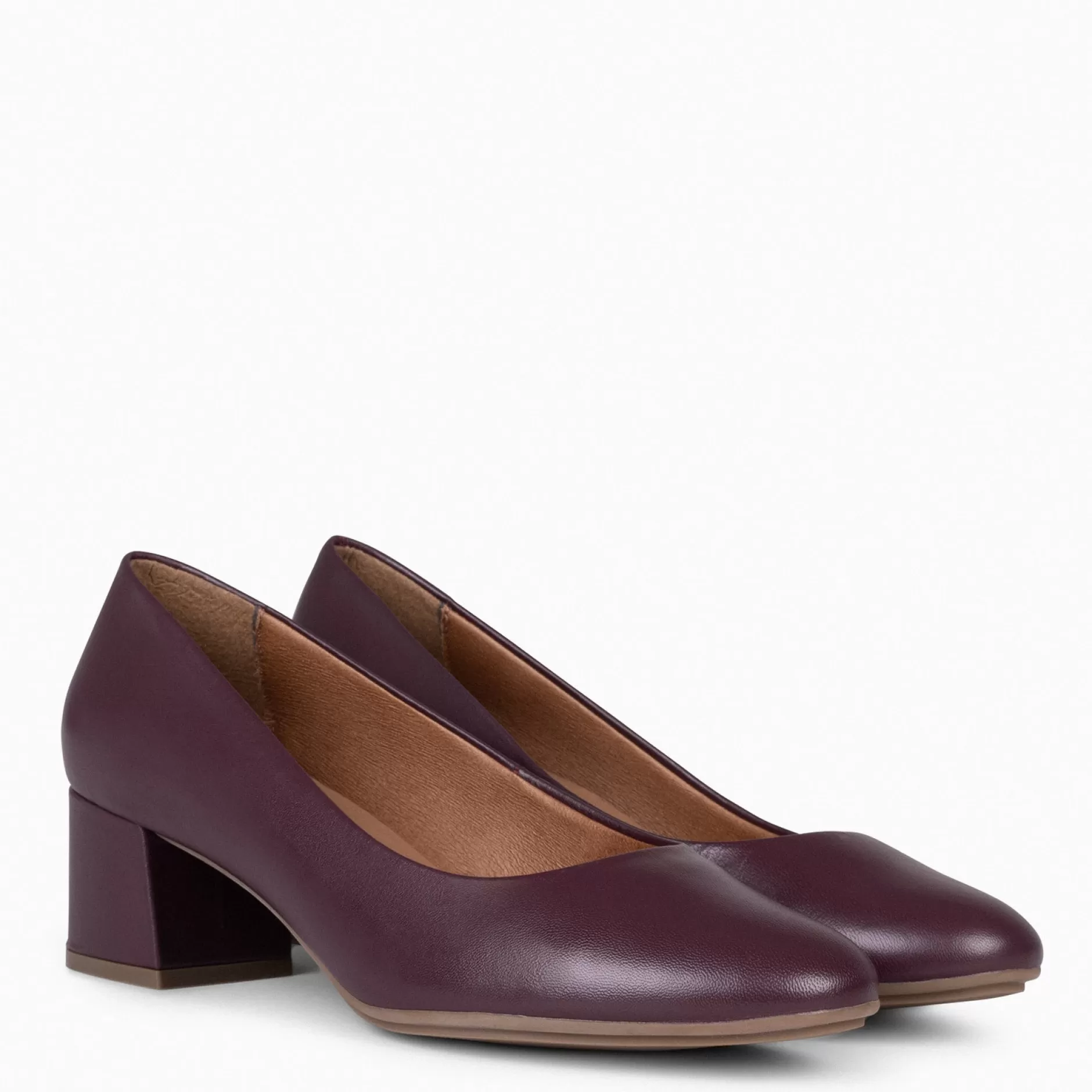 miMaO Urban Zapatos De Tacón<Urban Redondo Salon - Zapatos De Tacón Bajo De Napa Burdeos