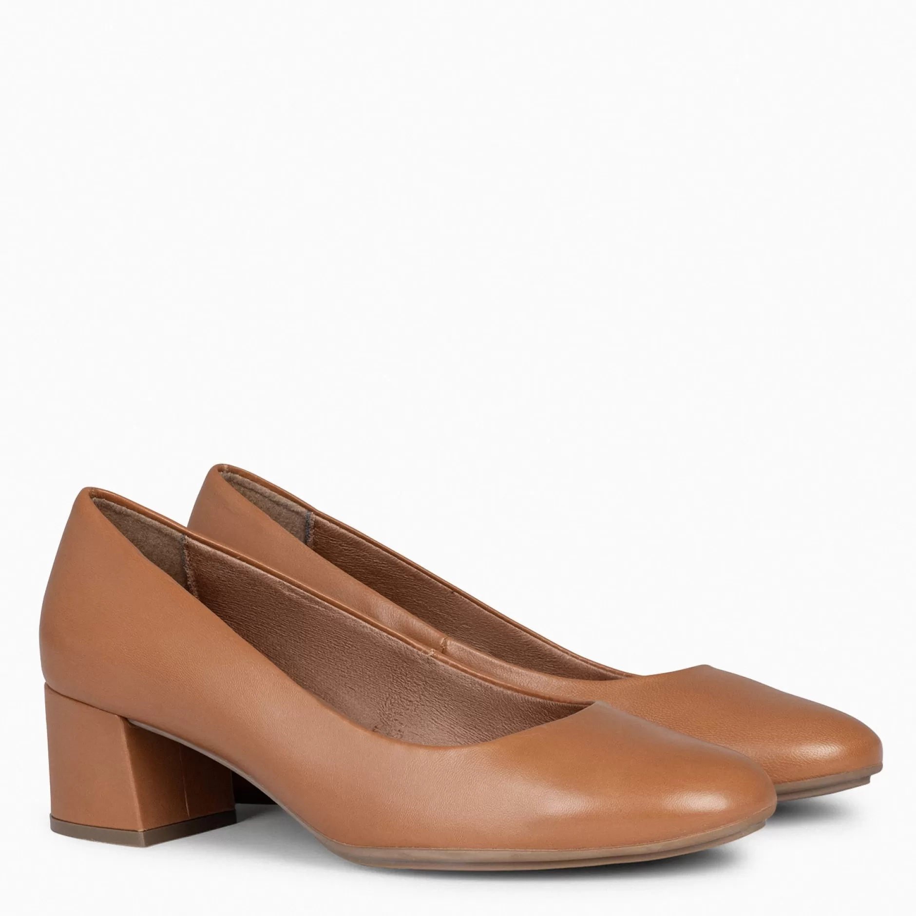 miMaO Urban Zapatos De Tacón<Urban Redondo Salon - Zapatos De Tacón Bajo De Napa Camel