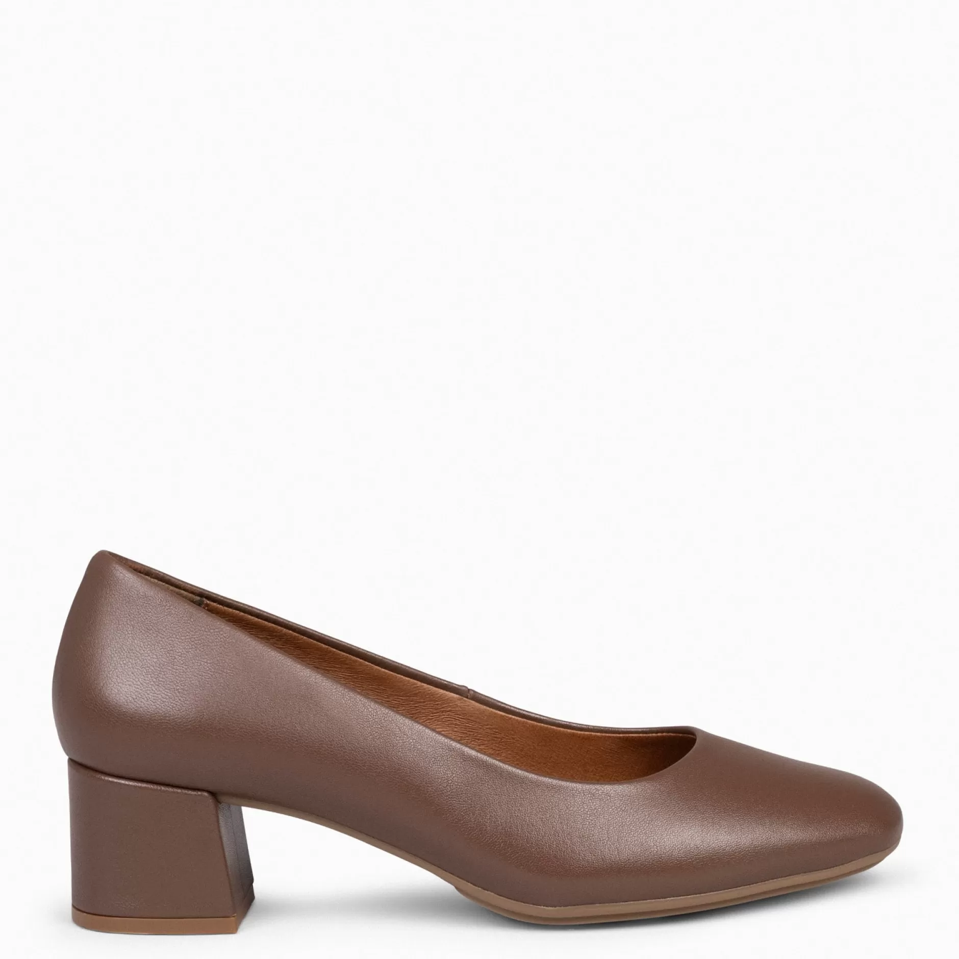miMaO Urban Zapatos De Tacón<Urban Redondo Salon - Zapatos De Tacón Bajo De Napa Marron